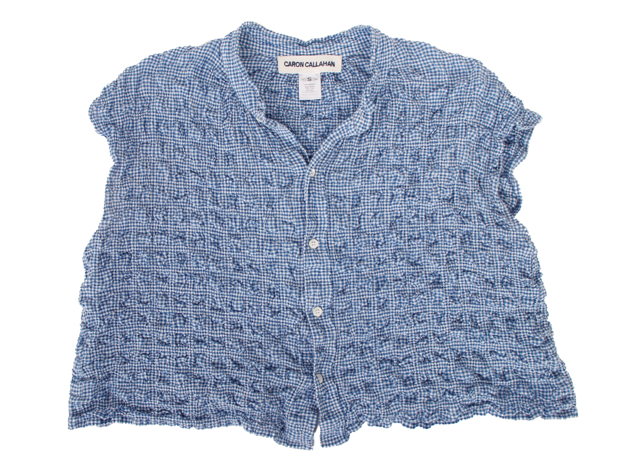 Caron Callahan Seersucker Gingham Top