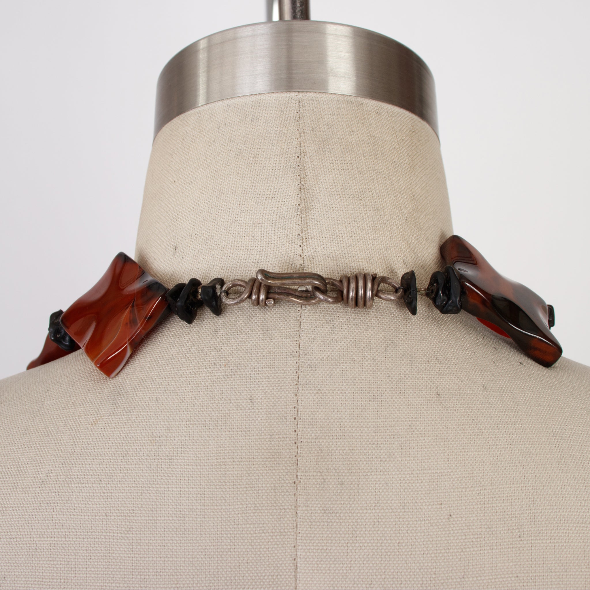Carnelian & Lava Rock Beaded Necklace