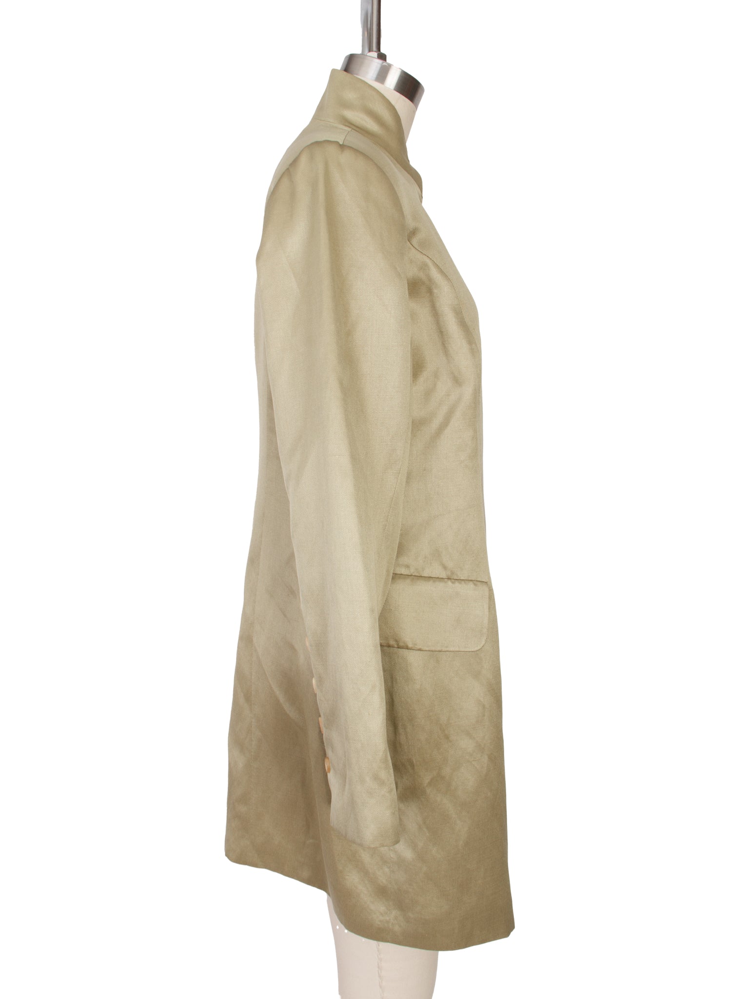Morgane Le Fay Silk & Linen-Blend Twill Coat