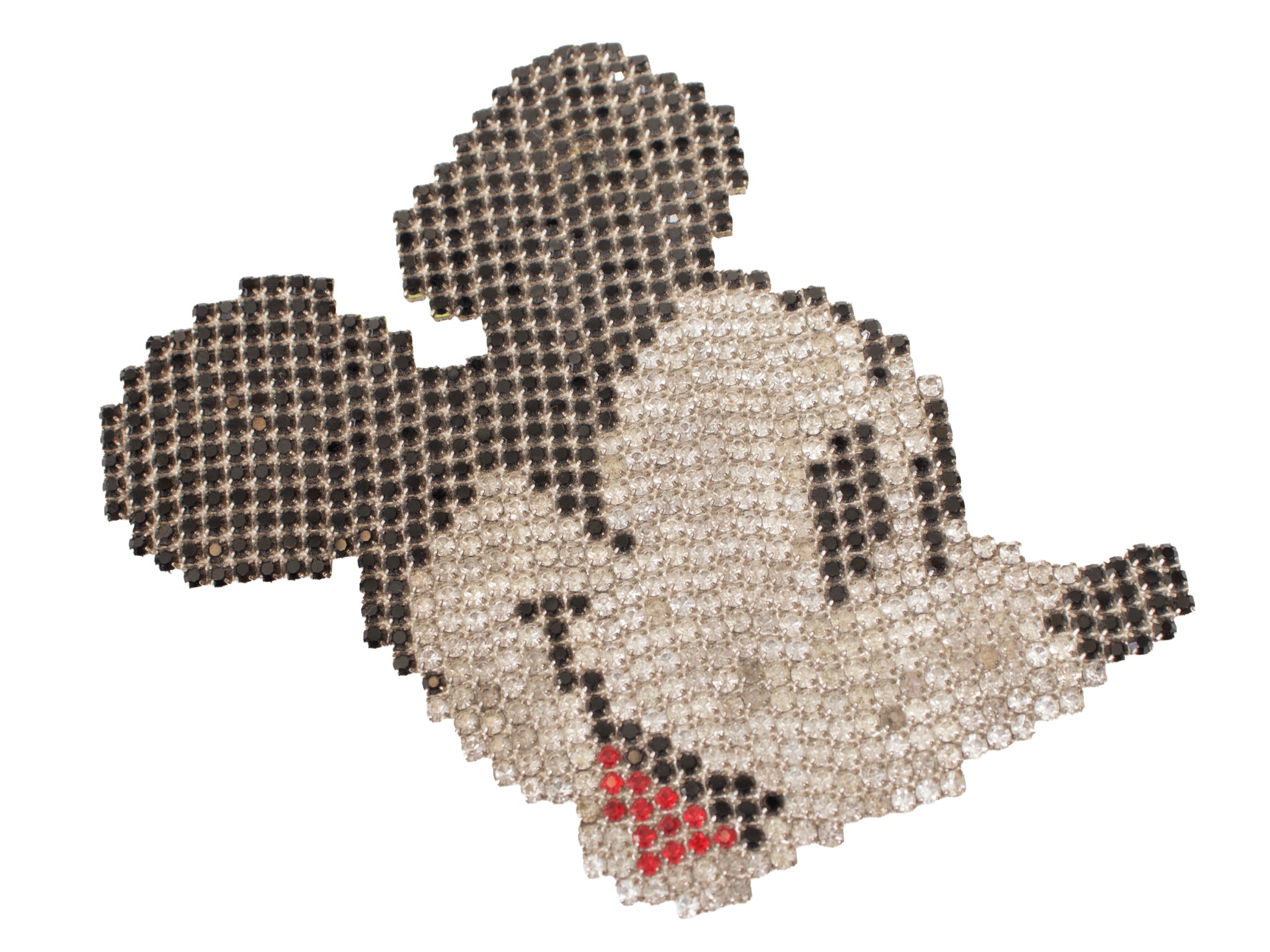 1980s Bauer Crystal Mickey Mouse Brooch