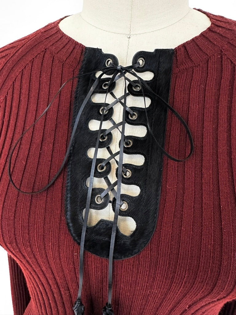 Jean Paul Gaultier Virgin Wool Lace-Up Top