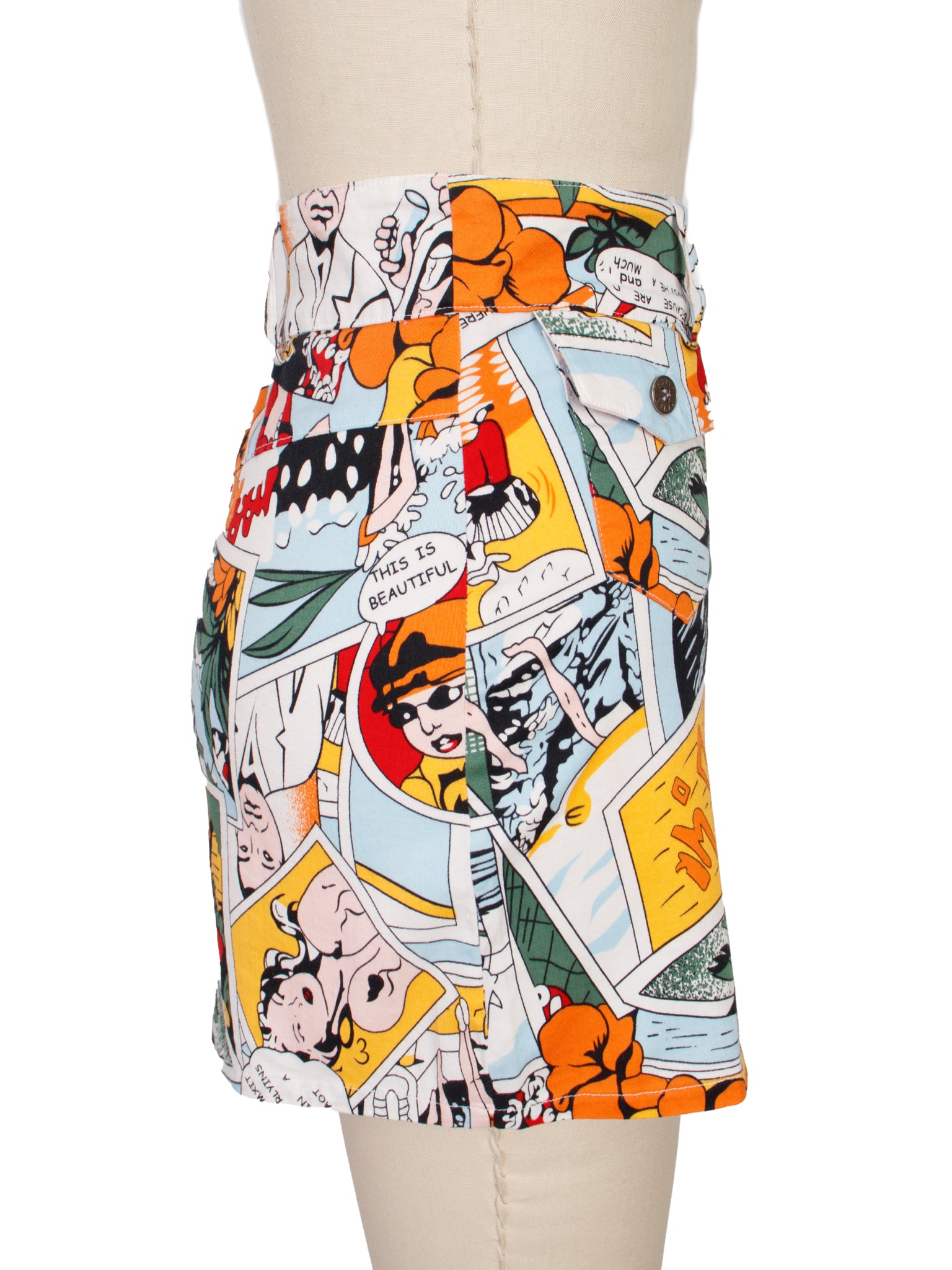 1990s Novelty Comic Print Mini Skirt
