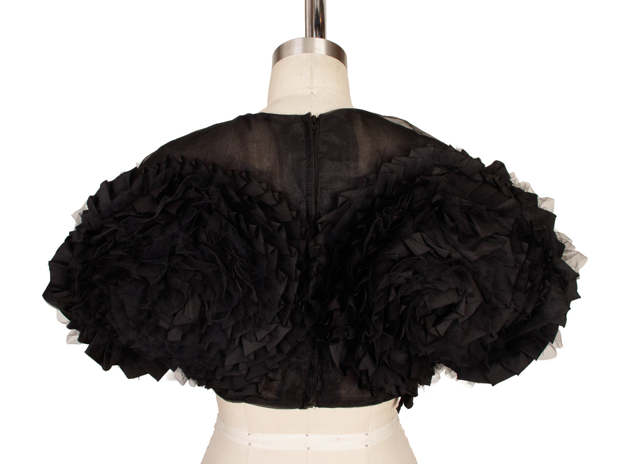 Avant Garde Organza Tulle Rosette Blouse