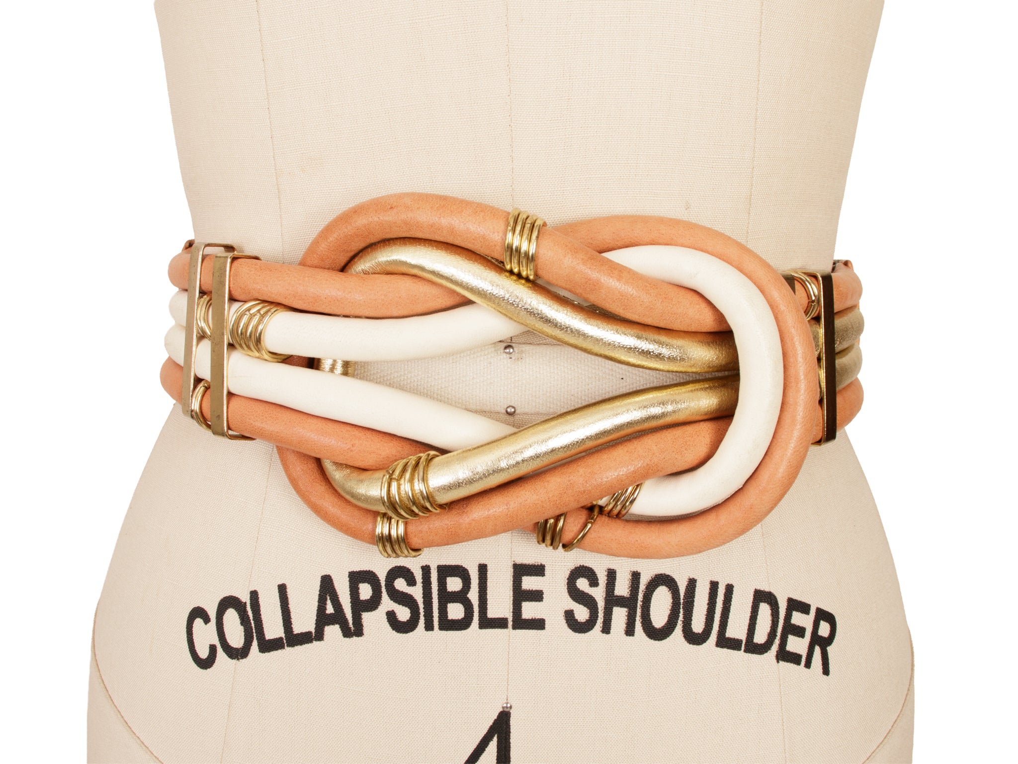 1990s Raina Leather Knotted Wide Belt