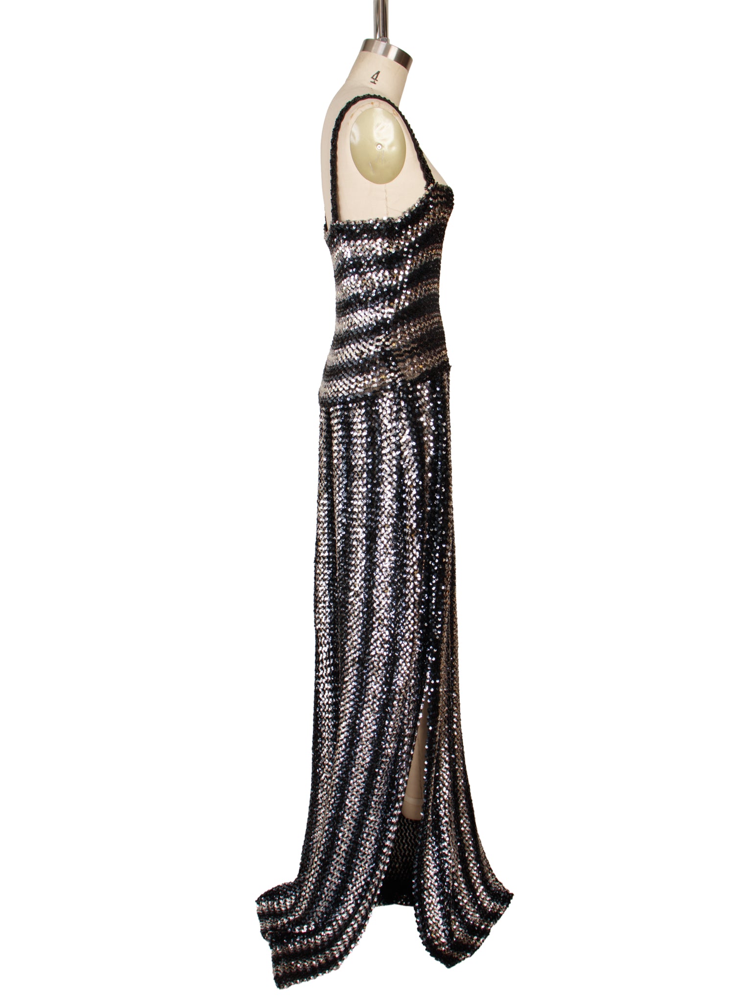 1970s Courreges Sequin Knit Gown