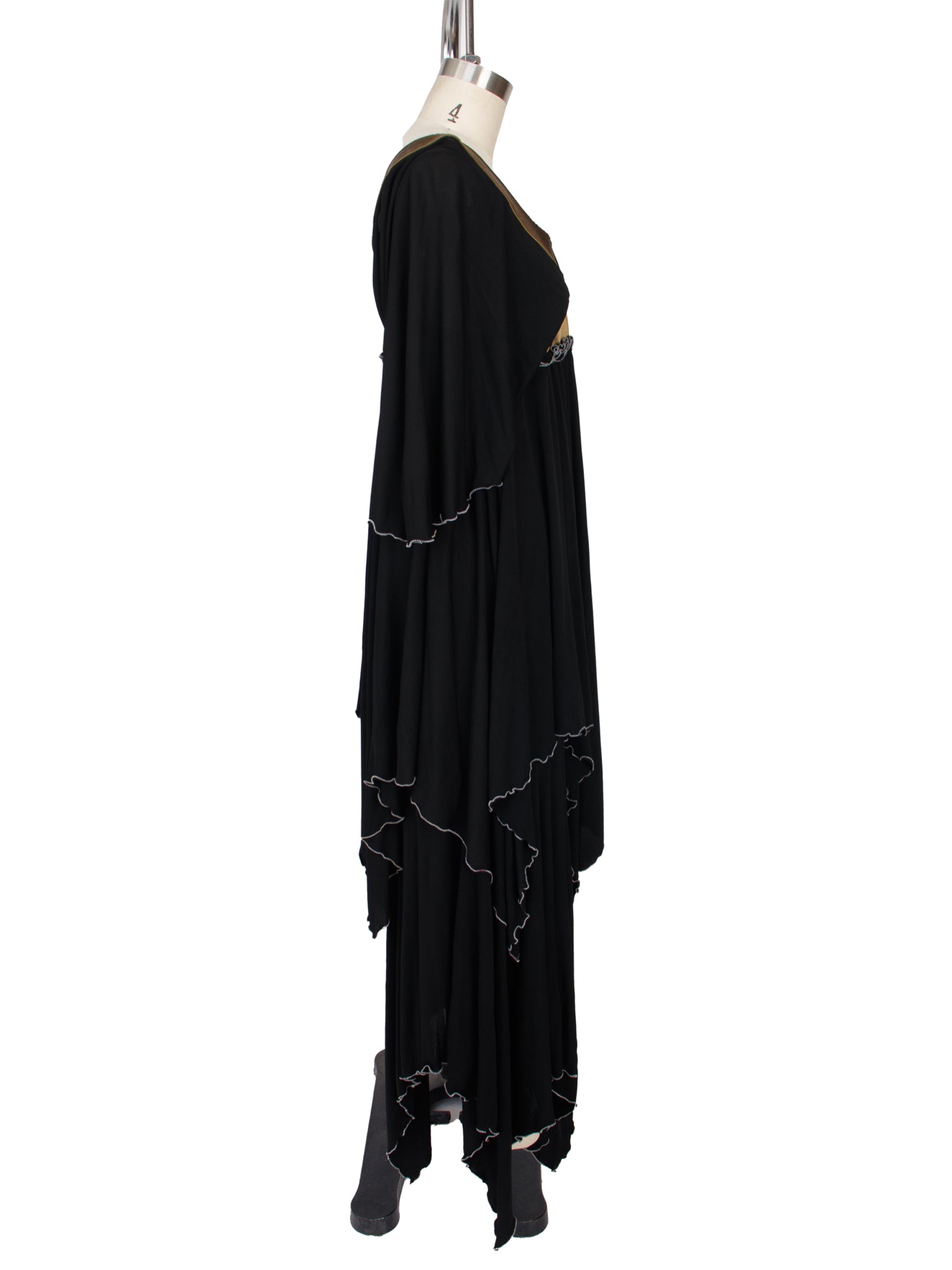 Zandra Rhodes Crepe & Quilted Satin Dress