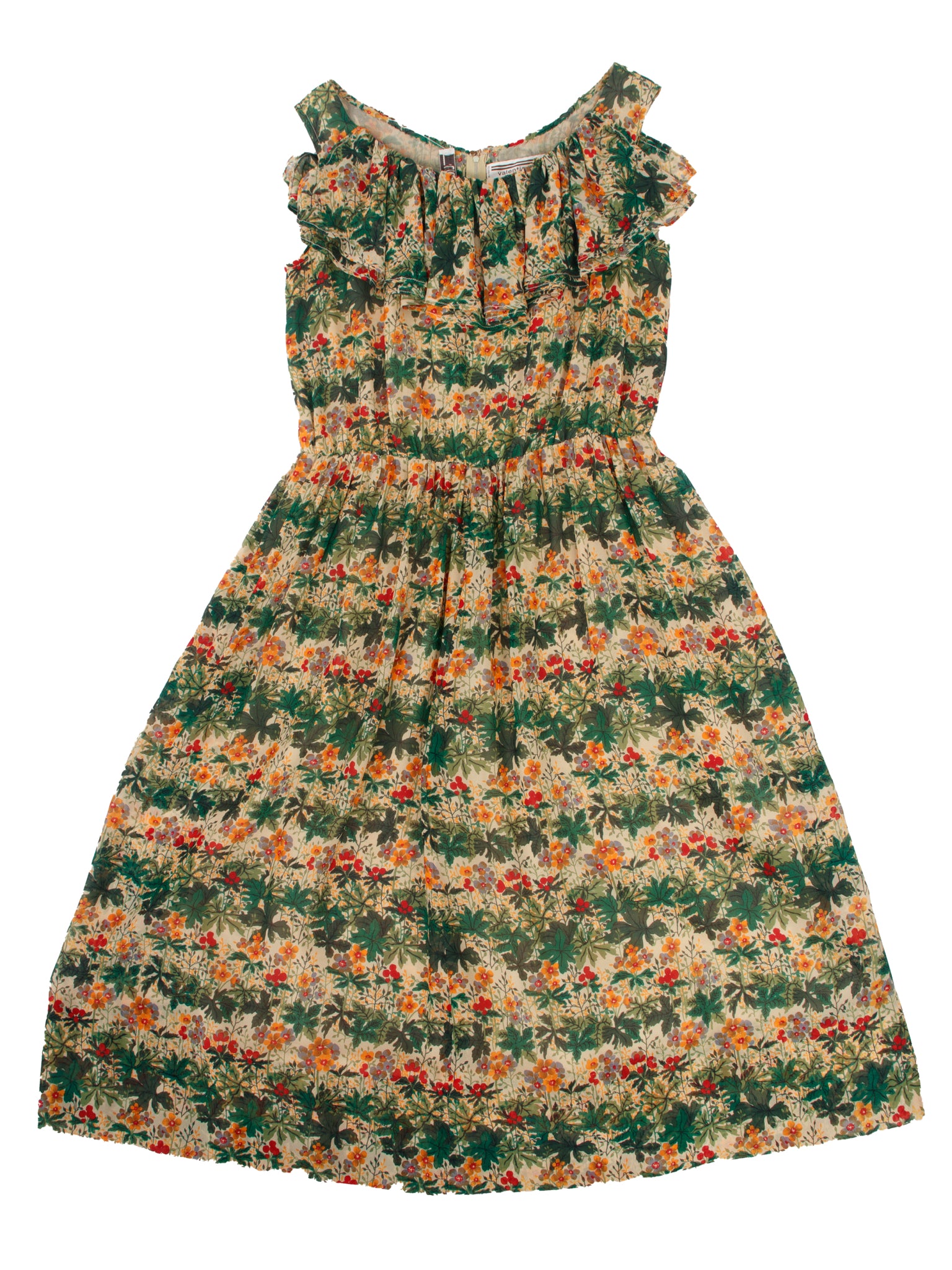 1970s Valentino Silk Floral Dress