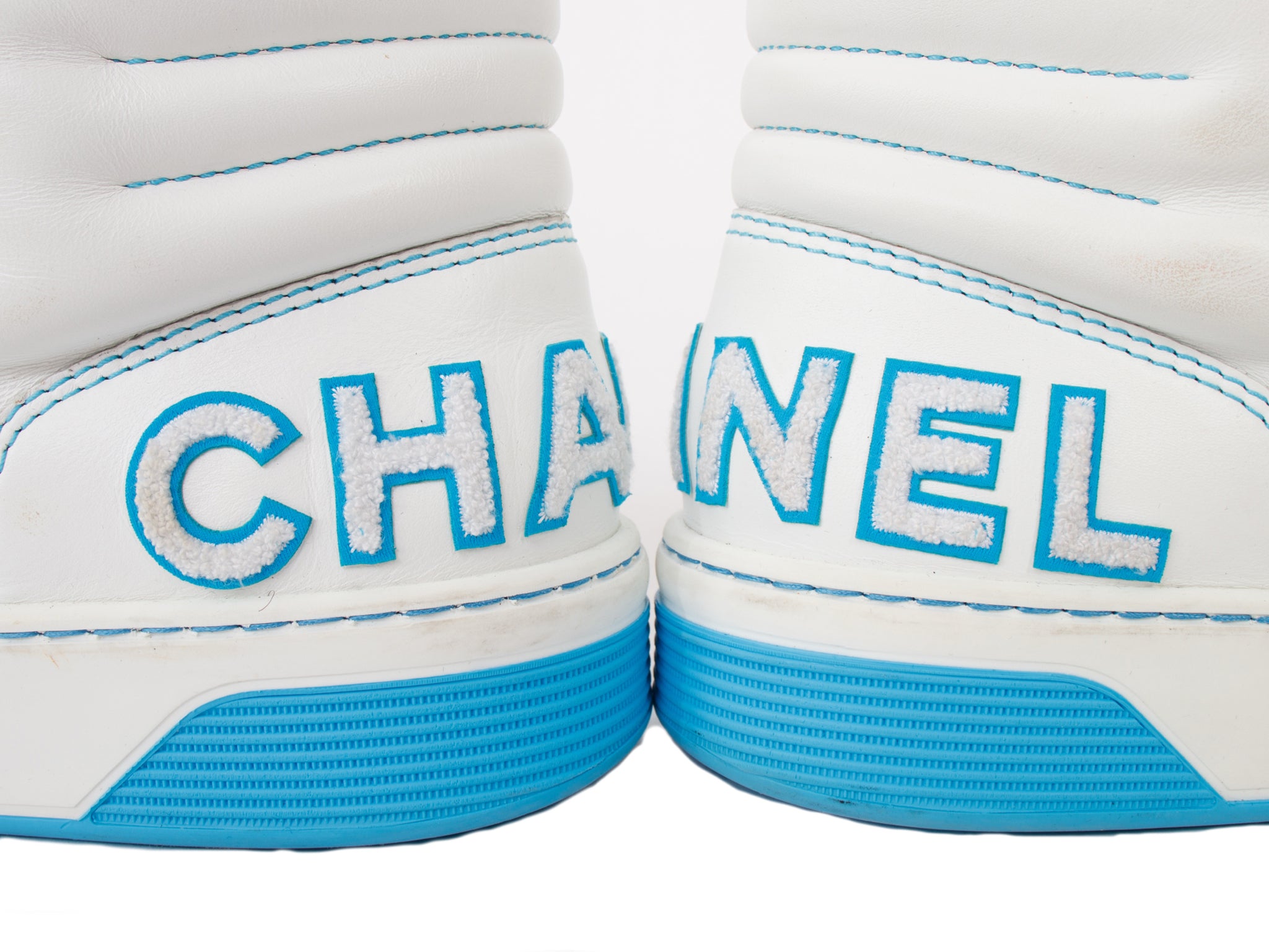 SS 2020 Chanel Leather Logo High Top Sneakers