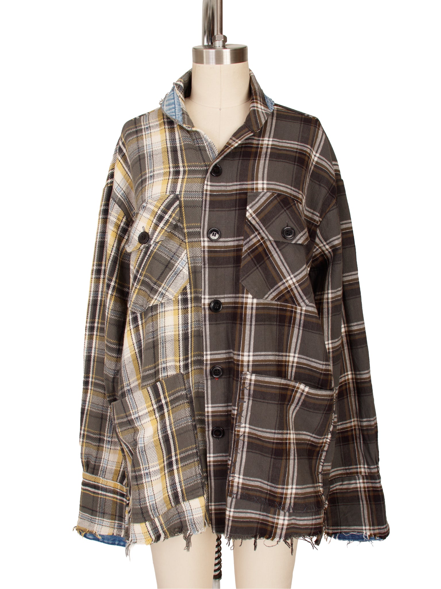 Greg Lauren Shawl Collar Boxy Reworked Shirt