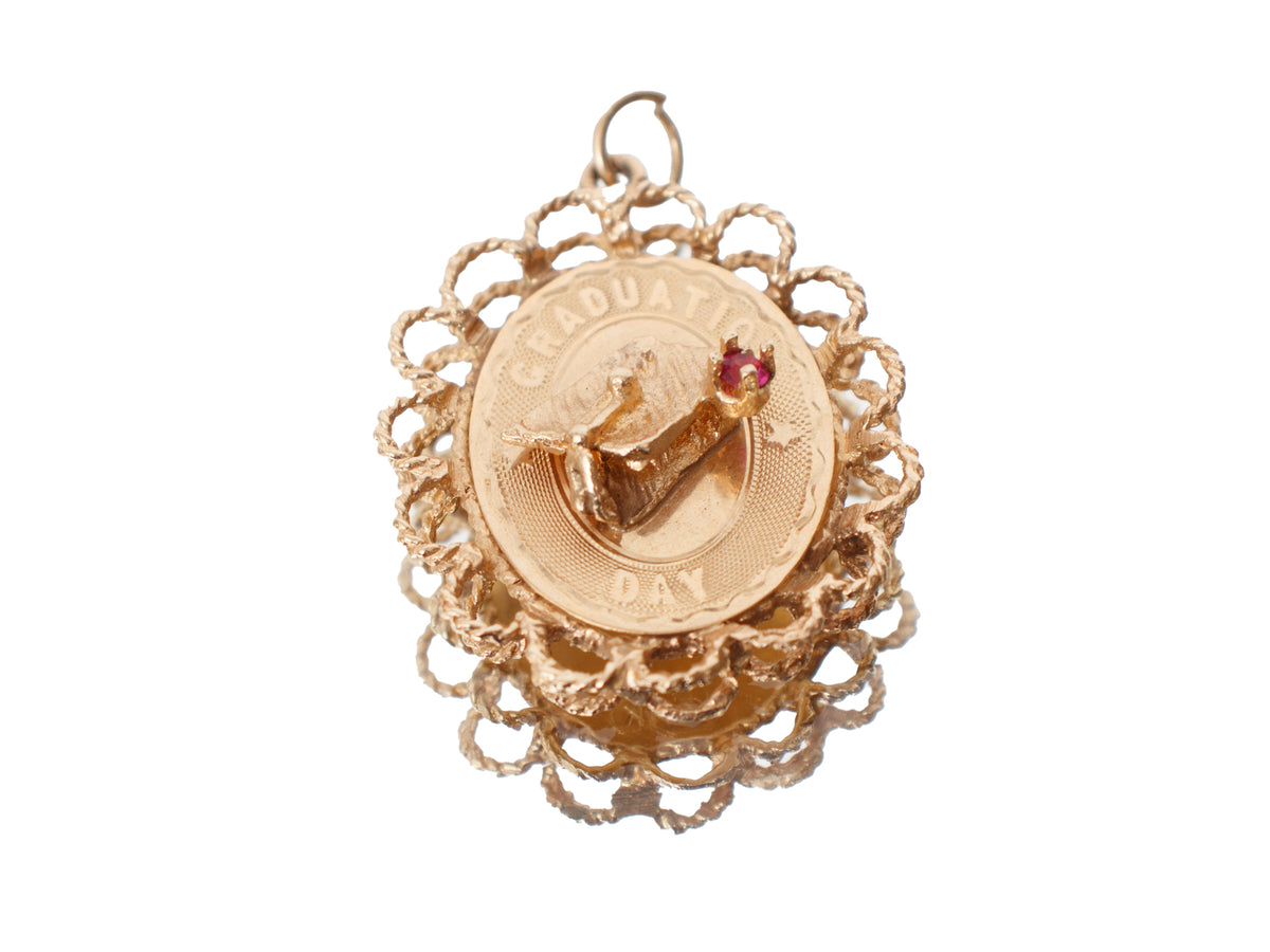 14K Gold & Ruby "Graduation Day" Charm