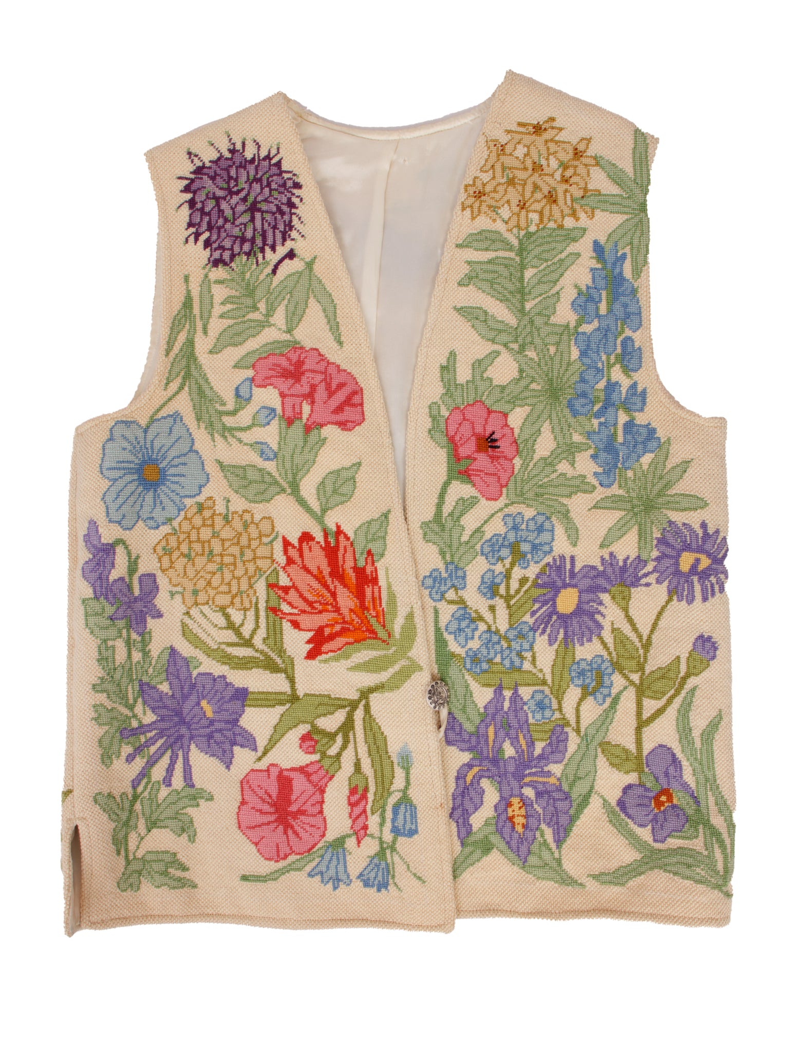 1970s Floral Needlepoint Vest