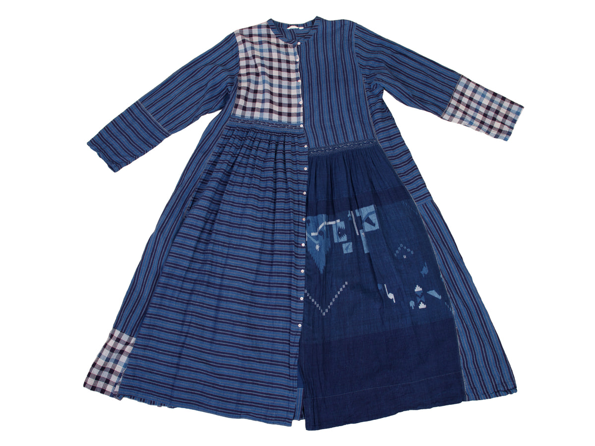 Injiri Neel 09 Indigo Patchwork Dress