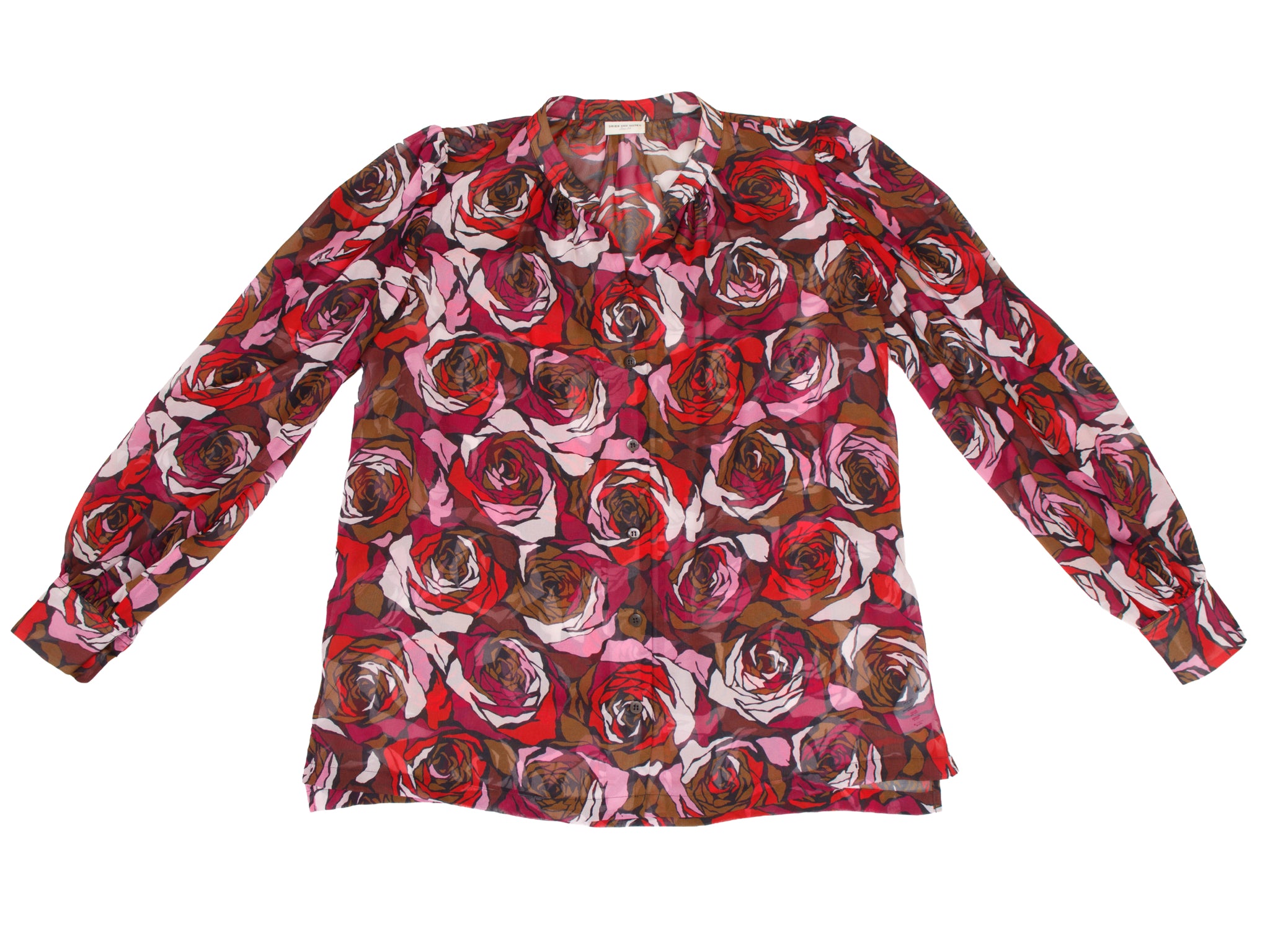 FW '21 Dries Van Noten Georgette Floral Blouse as-is (neckline)