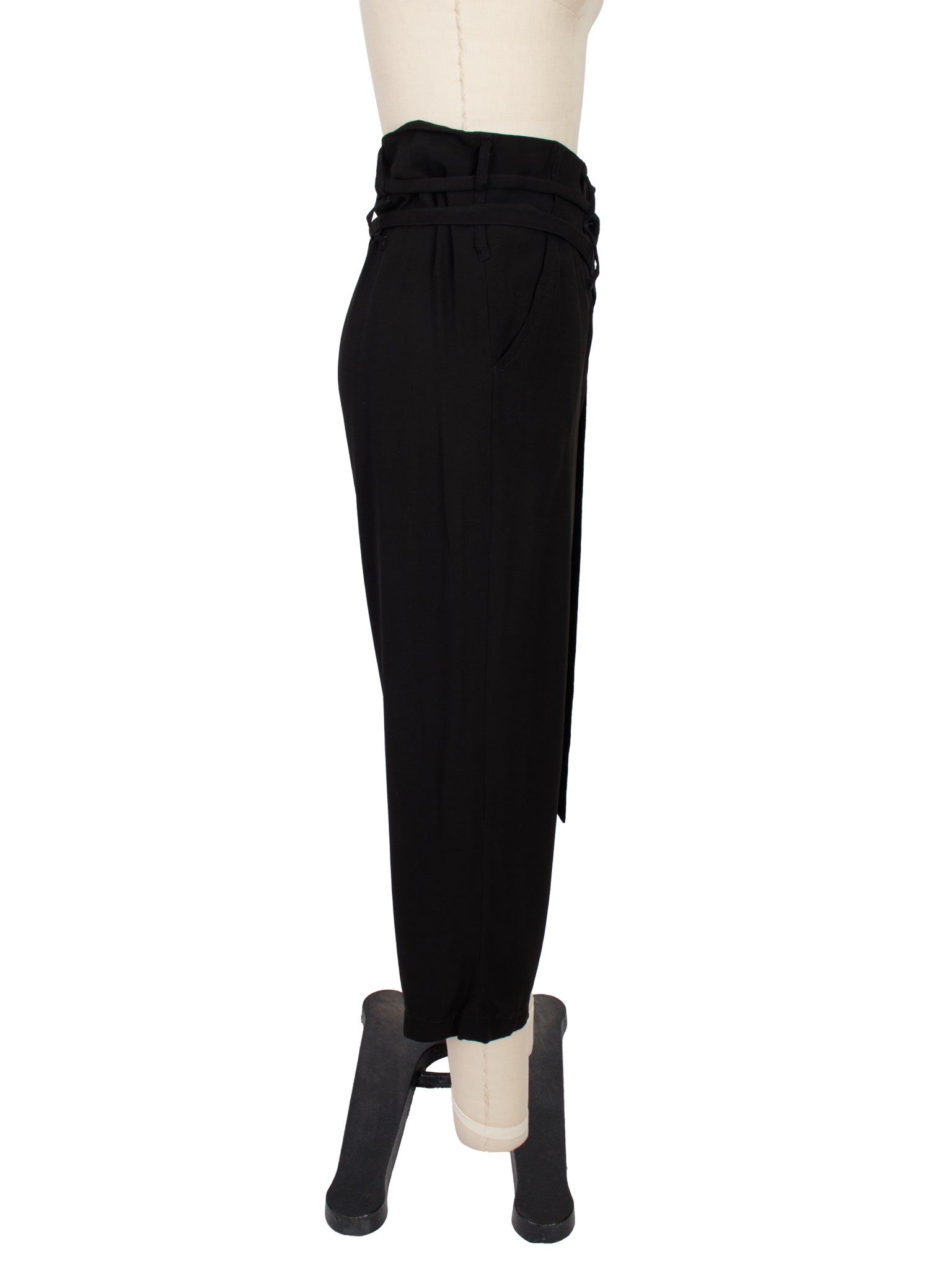 Ann Demeulemeester Silk Belted Trousers