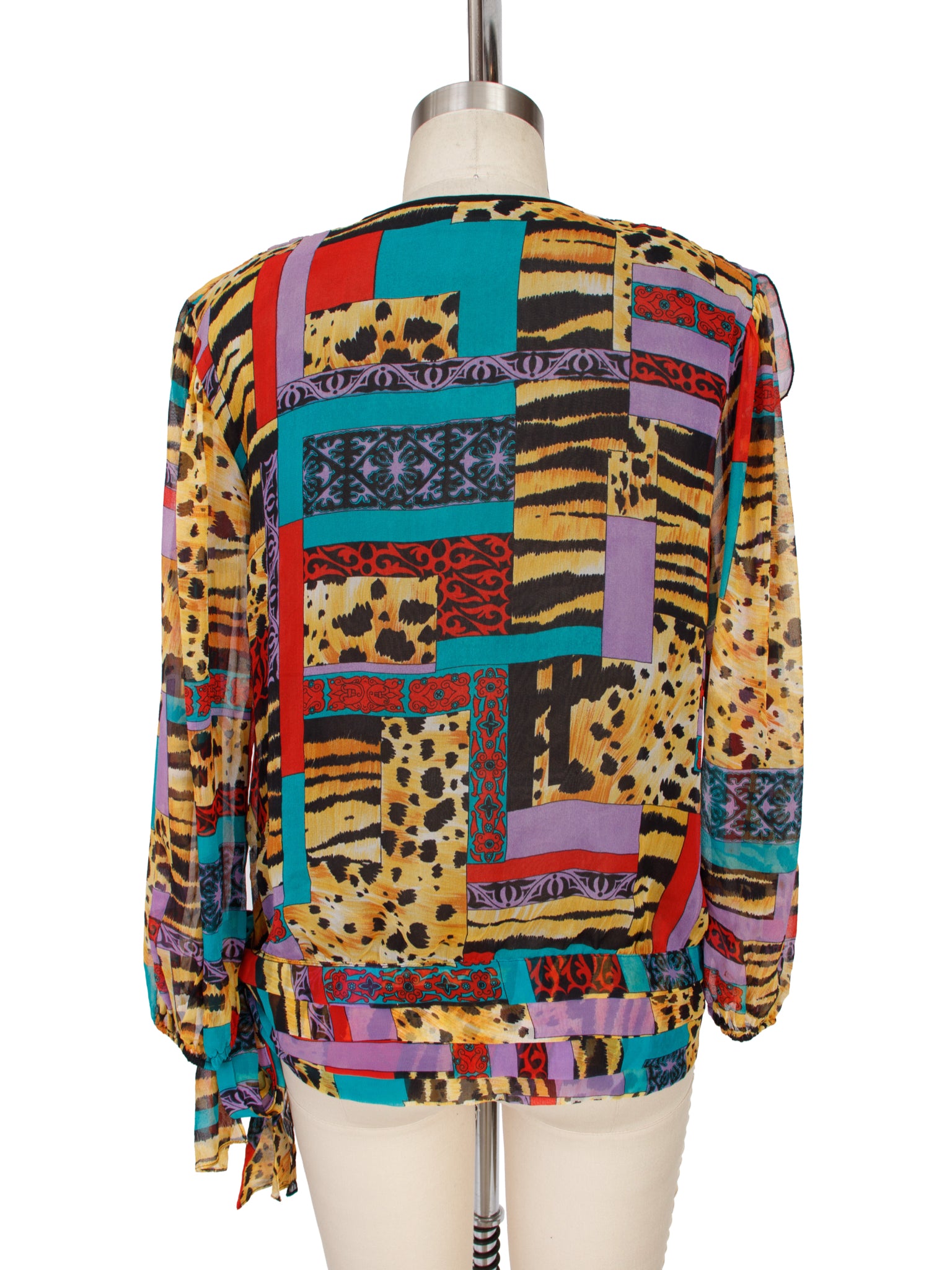 Diane Freis Silk Chiffon Print Top