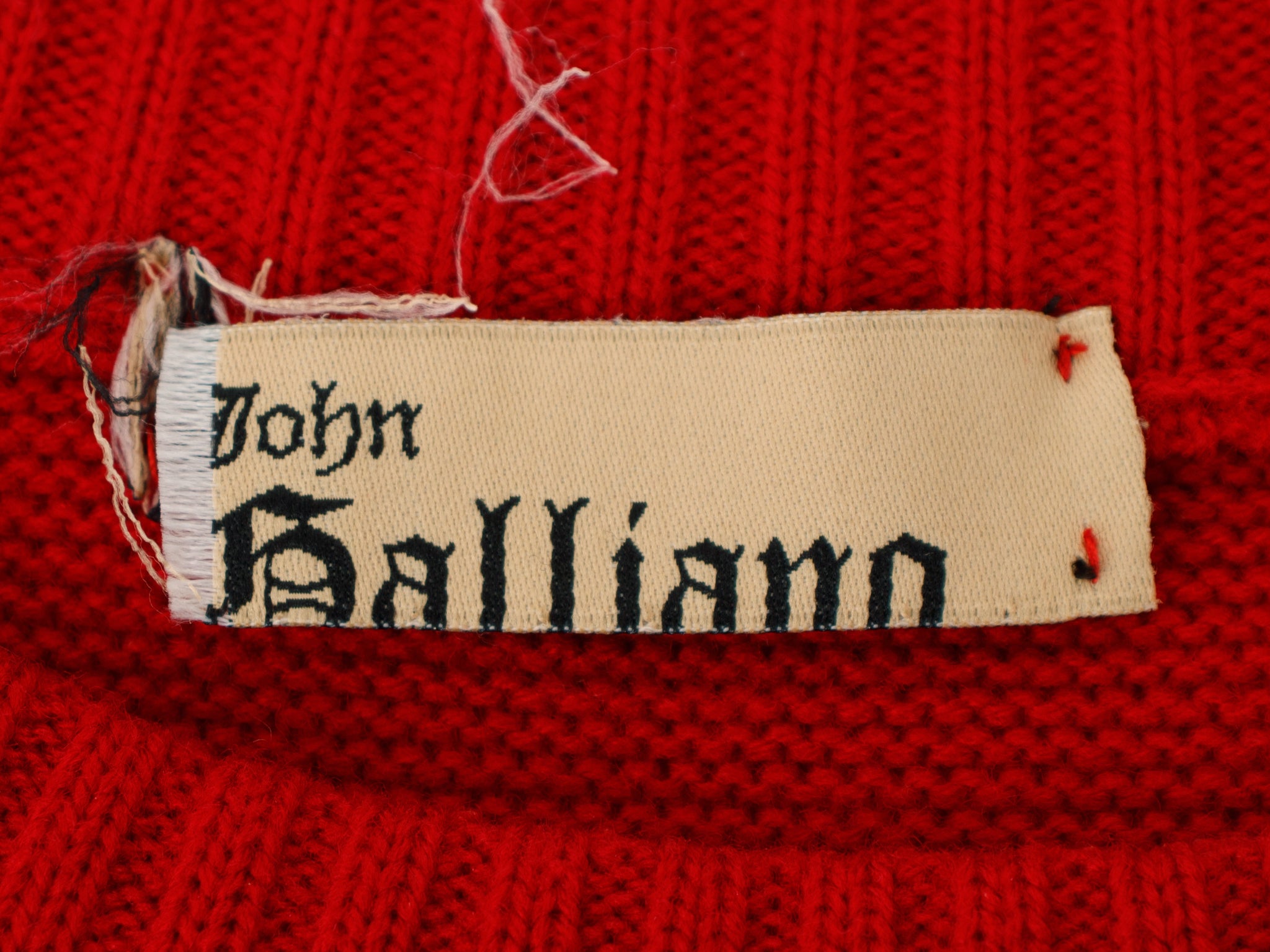 John Galliano Cotton Knit & Check Detail Sweater