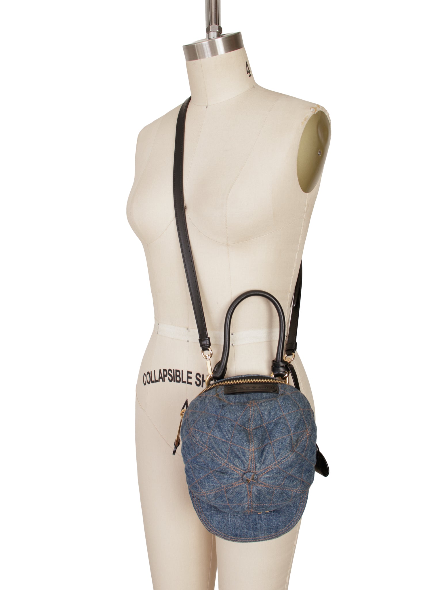 Moschino Quilted Denim Hat Crossbody Bag