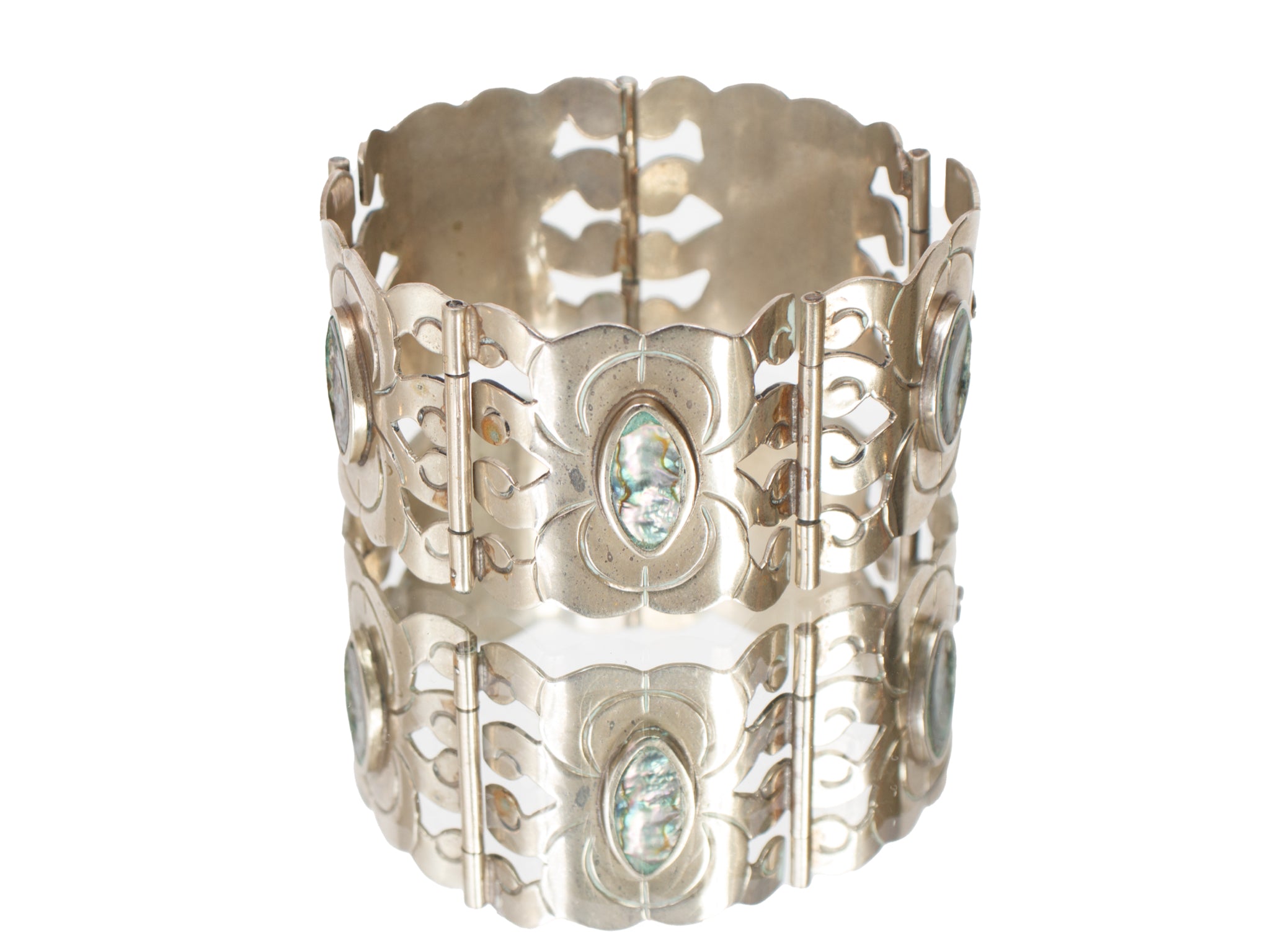 Alpaca Mexico Abalone & Ornate Cutout Panel Bracelet – Mercy Vintage
