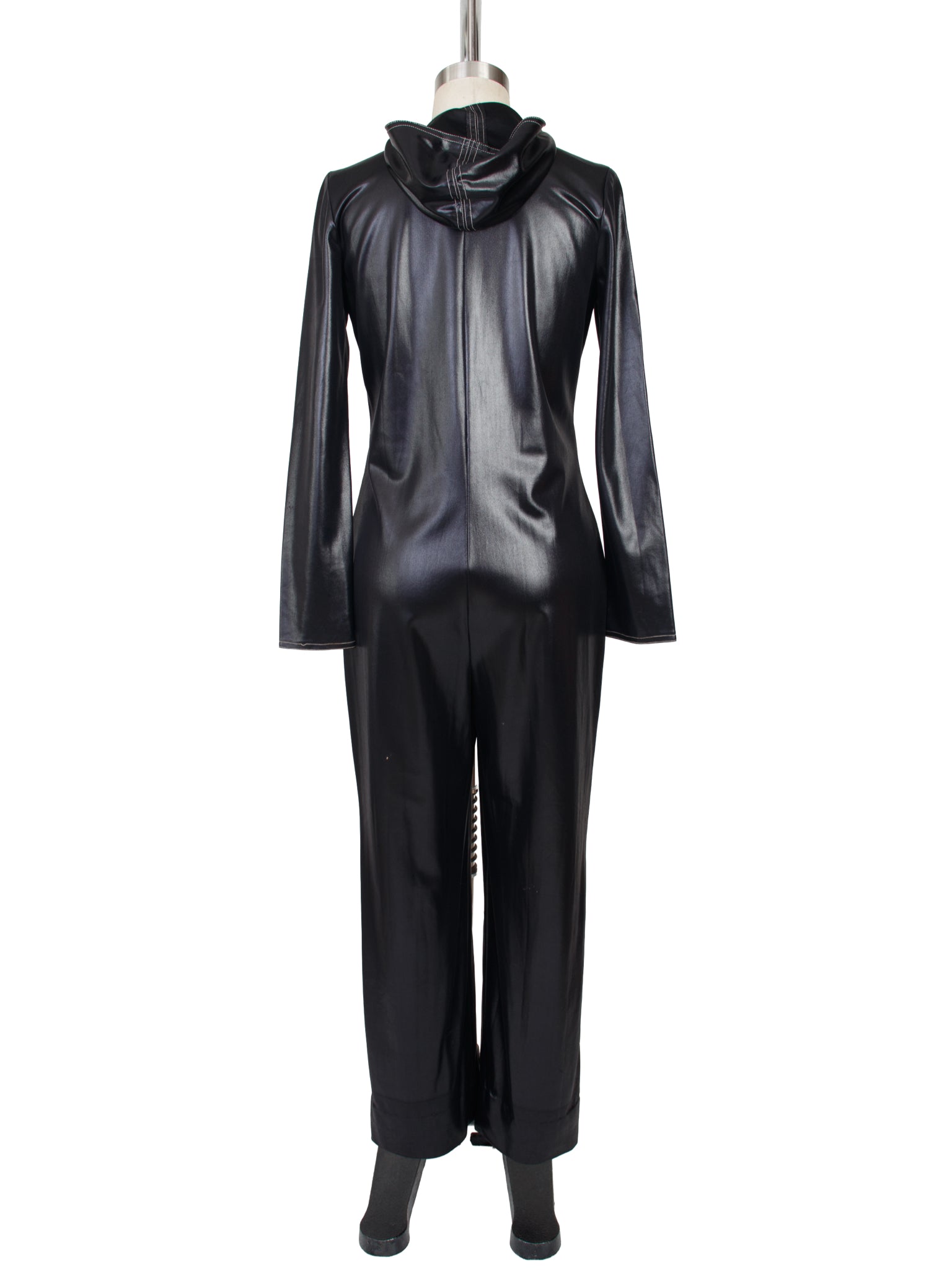 1990s Ellen Tracy Hooded Zip Jumpsuit