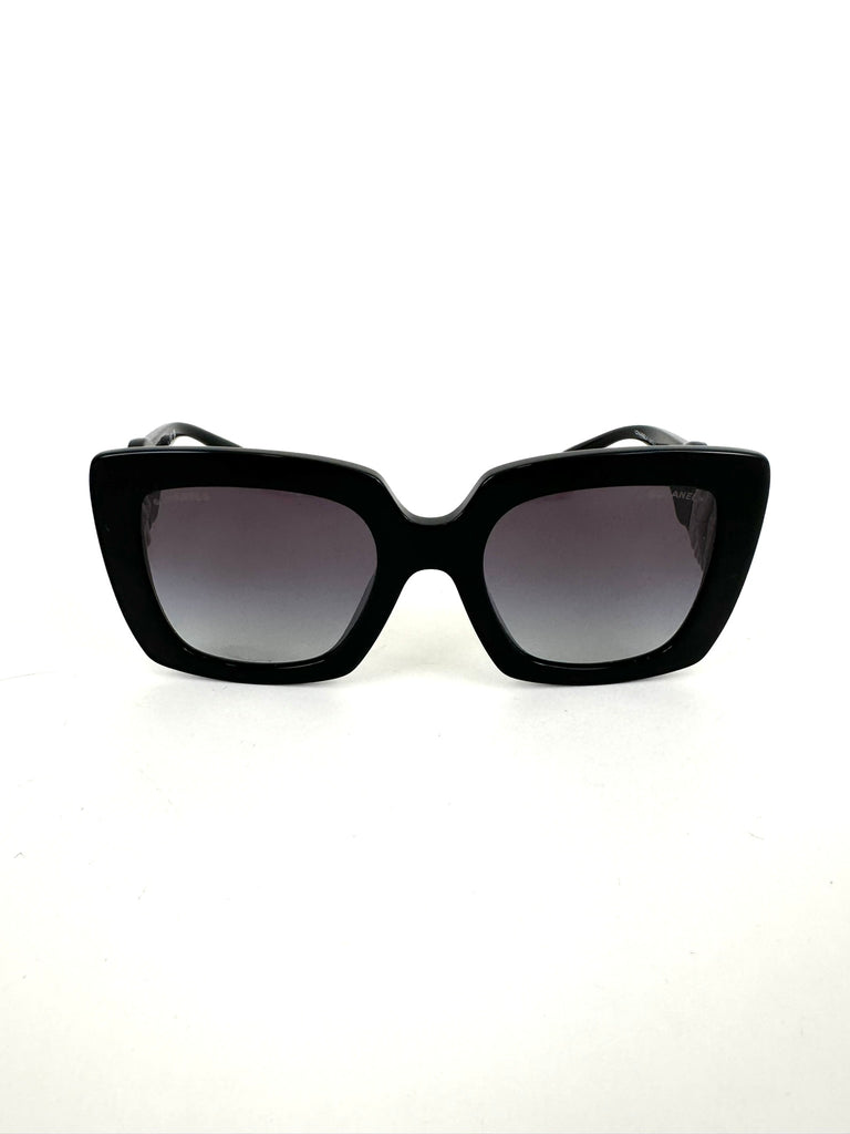 2023 Chanel Leather Trim Square Sunglasses*