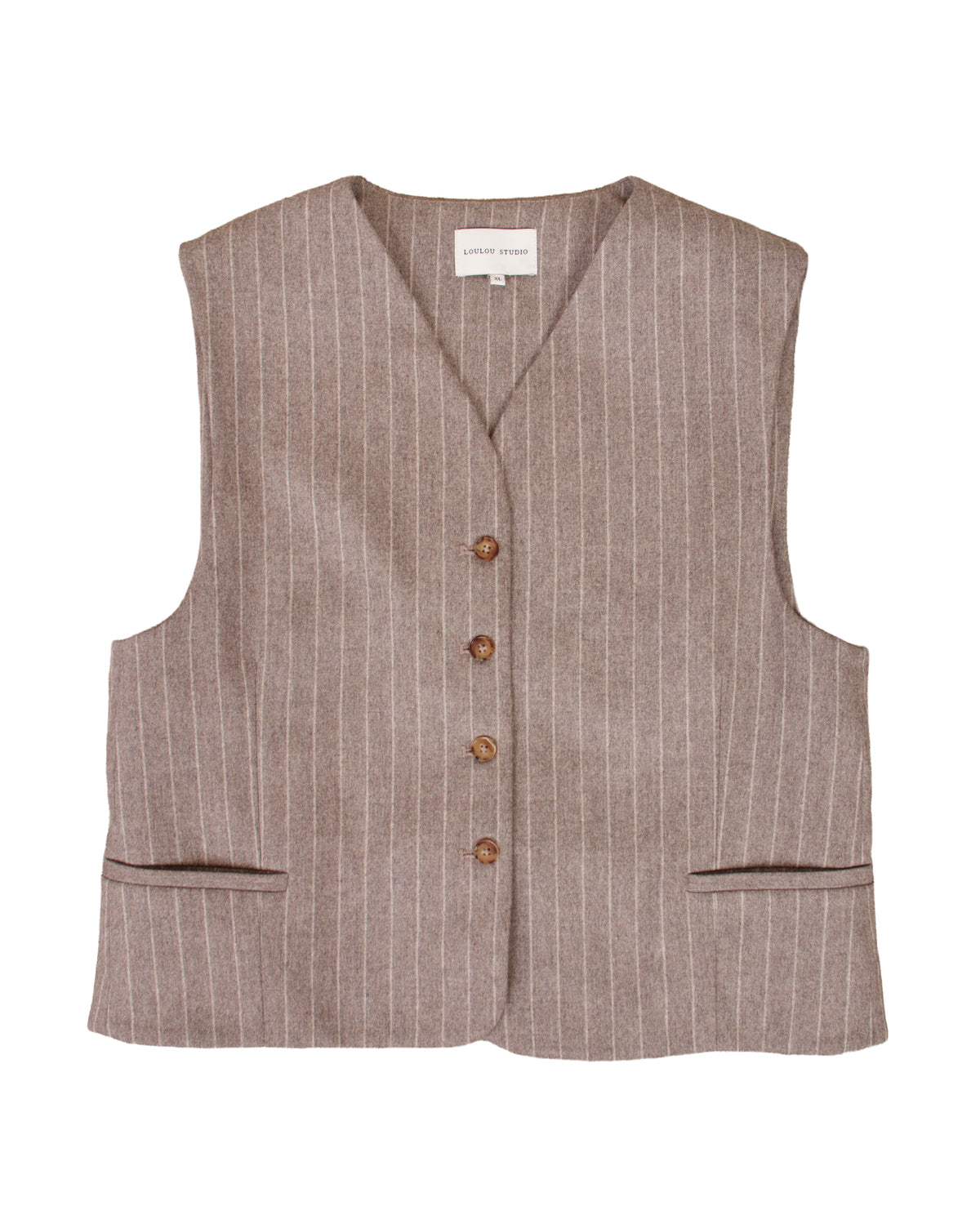 LouLou Studio Wool Cashmere Pinstripe Vest
