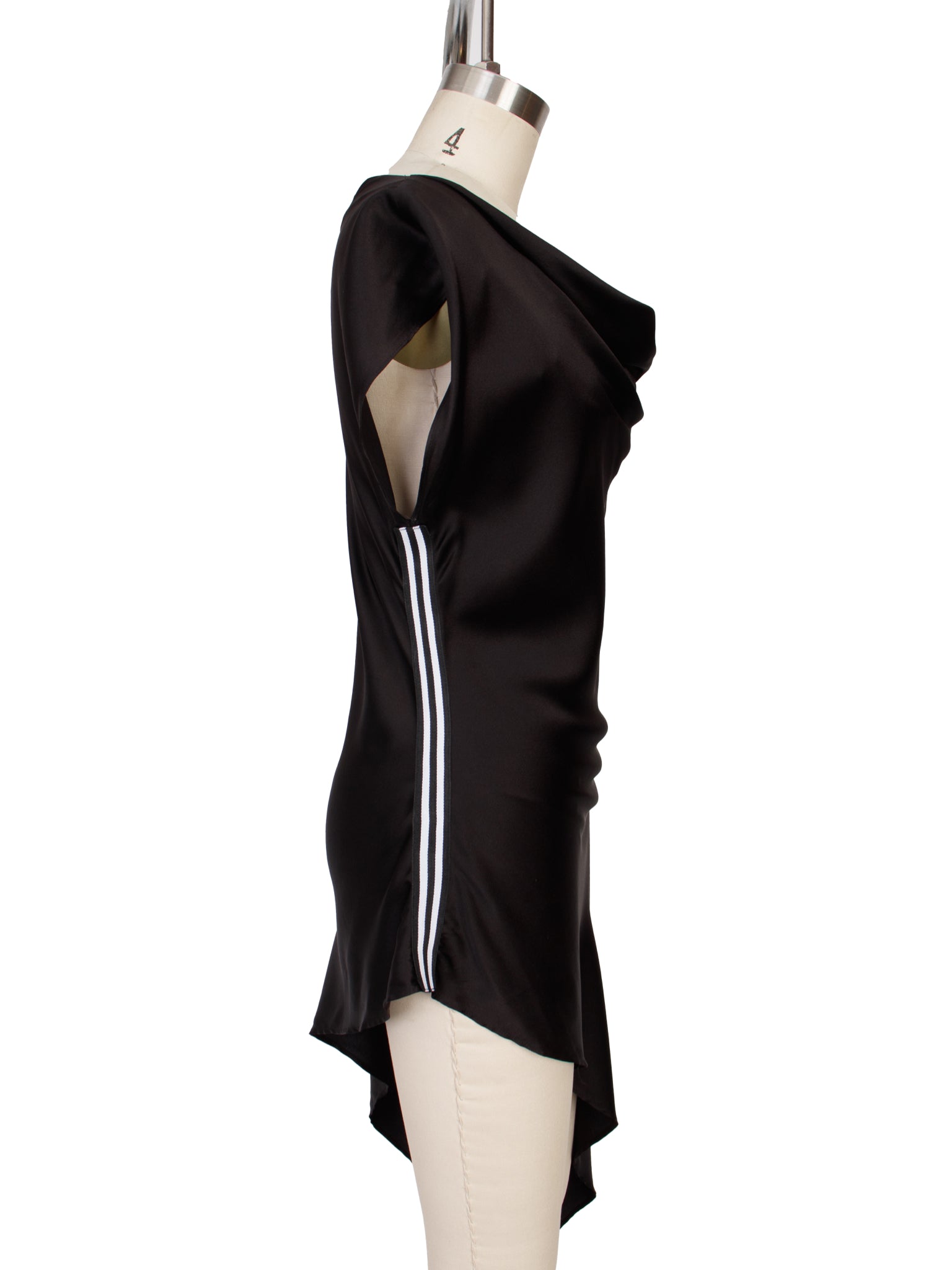 Ruti Silk Atheletic Stripe Asymmetrical Top