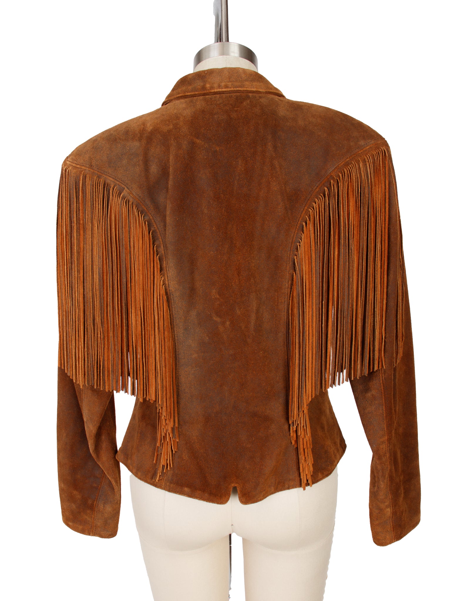 S.H.E. Distressed Suede Fringe Jacket