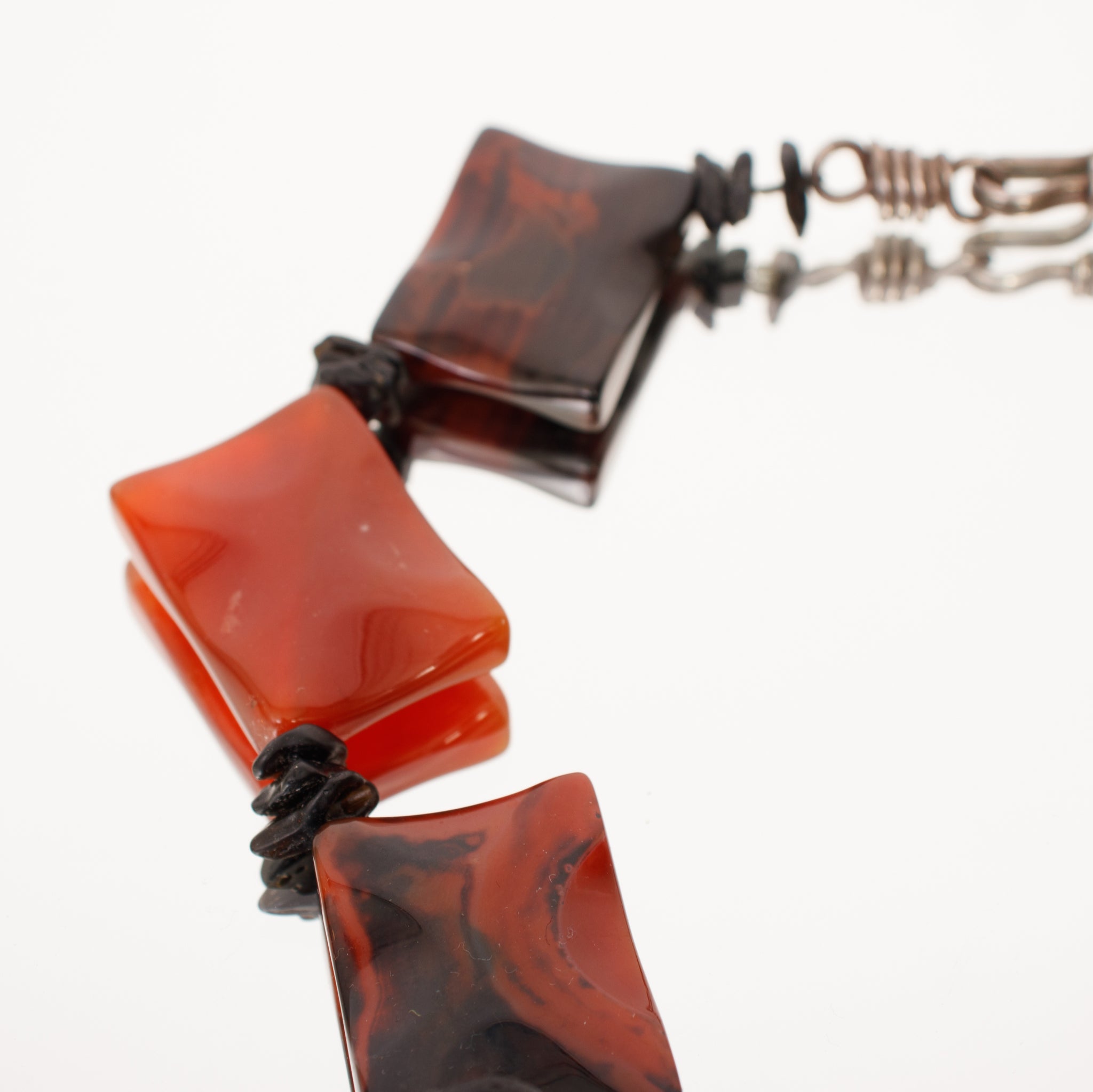 Carnelian & Lava Rock Beaded Necklace