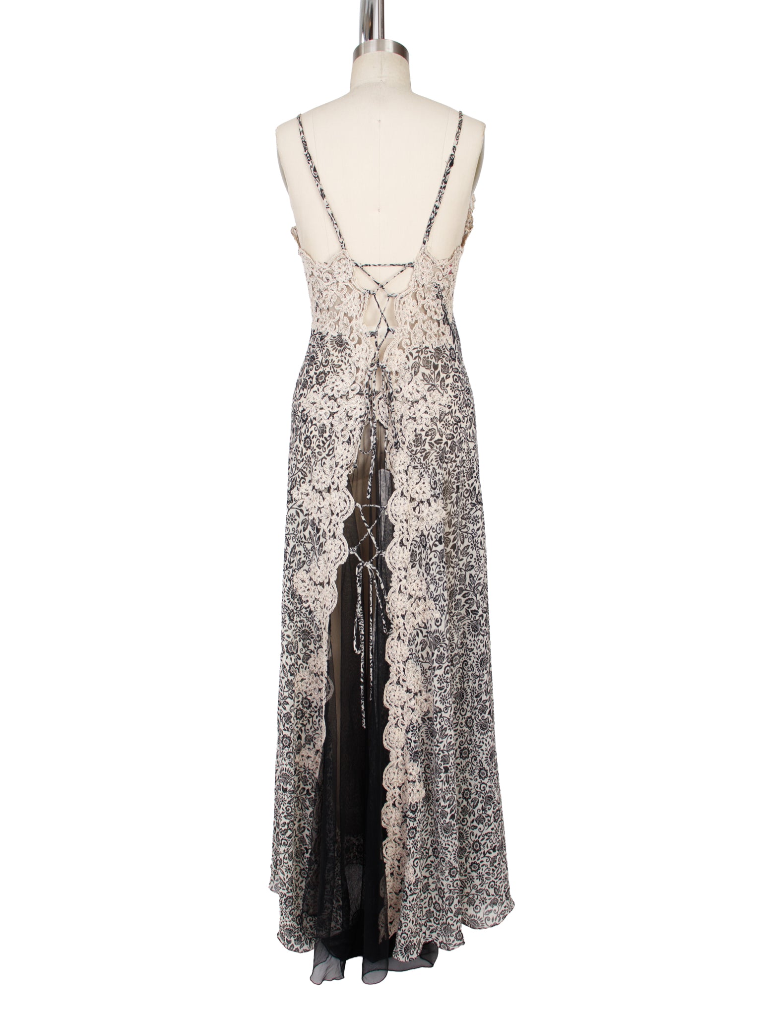La Sposa Printed Chiffon & Lace Dress