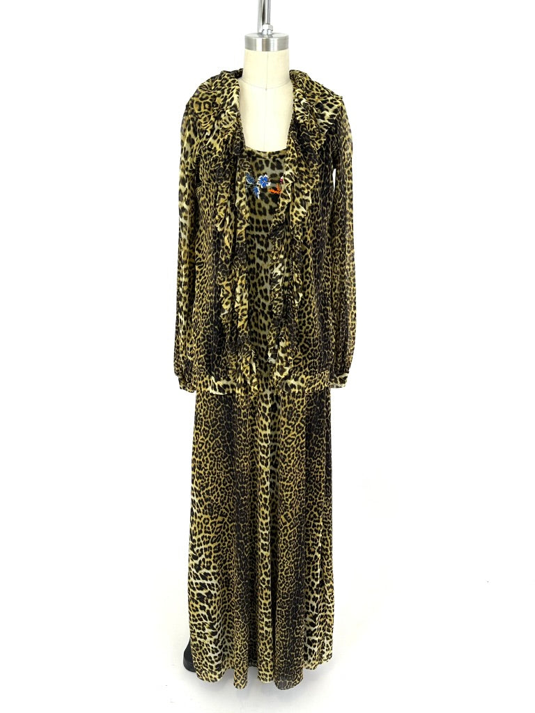 Jean Paul Gaultier Soleil Mesh Embroidered Dress Set