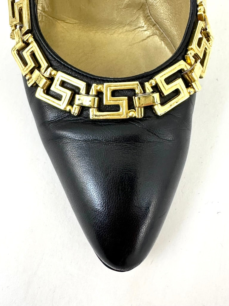 Gianni Versace Gold Chain Pumps