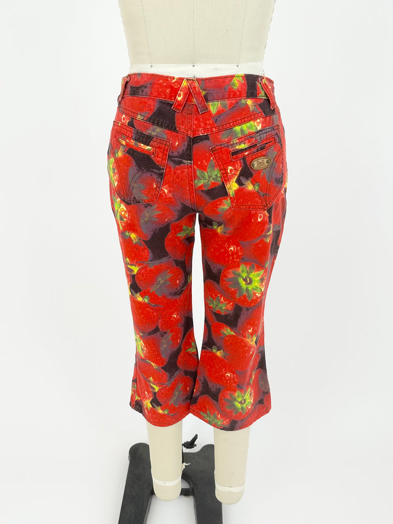 90s D&G Strawberry Print Pants