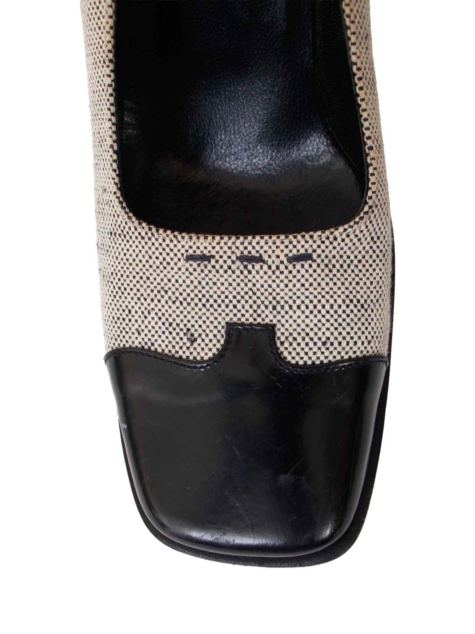 SS 1999 Prada Tweed Square Toe Pumps