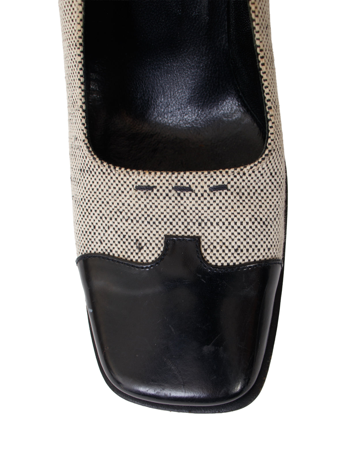 SS 1999 Prada Tweed Square Toe Pumps