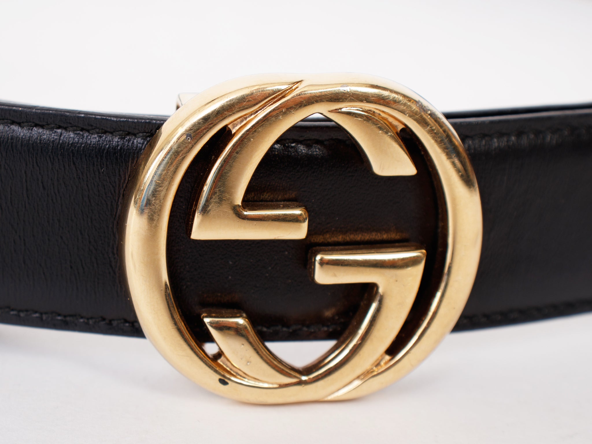 Gucci GG Buckle Leather Belt