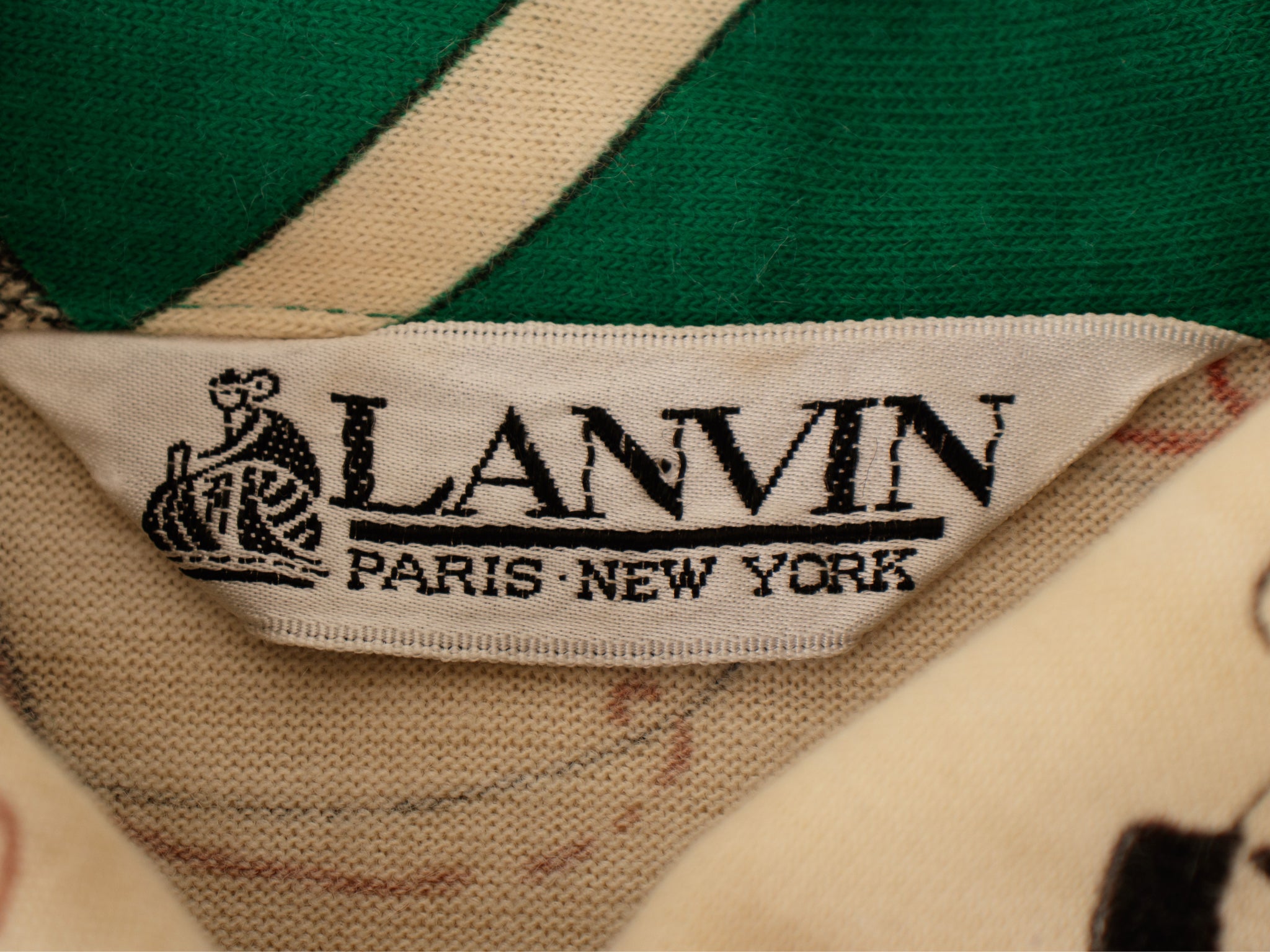 1970s Lanvin Art Deco Print Dress