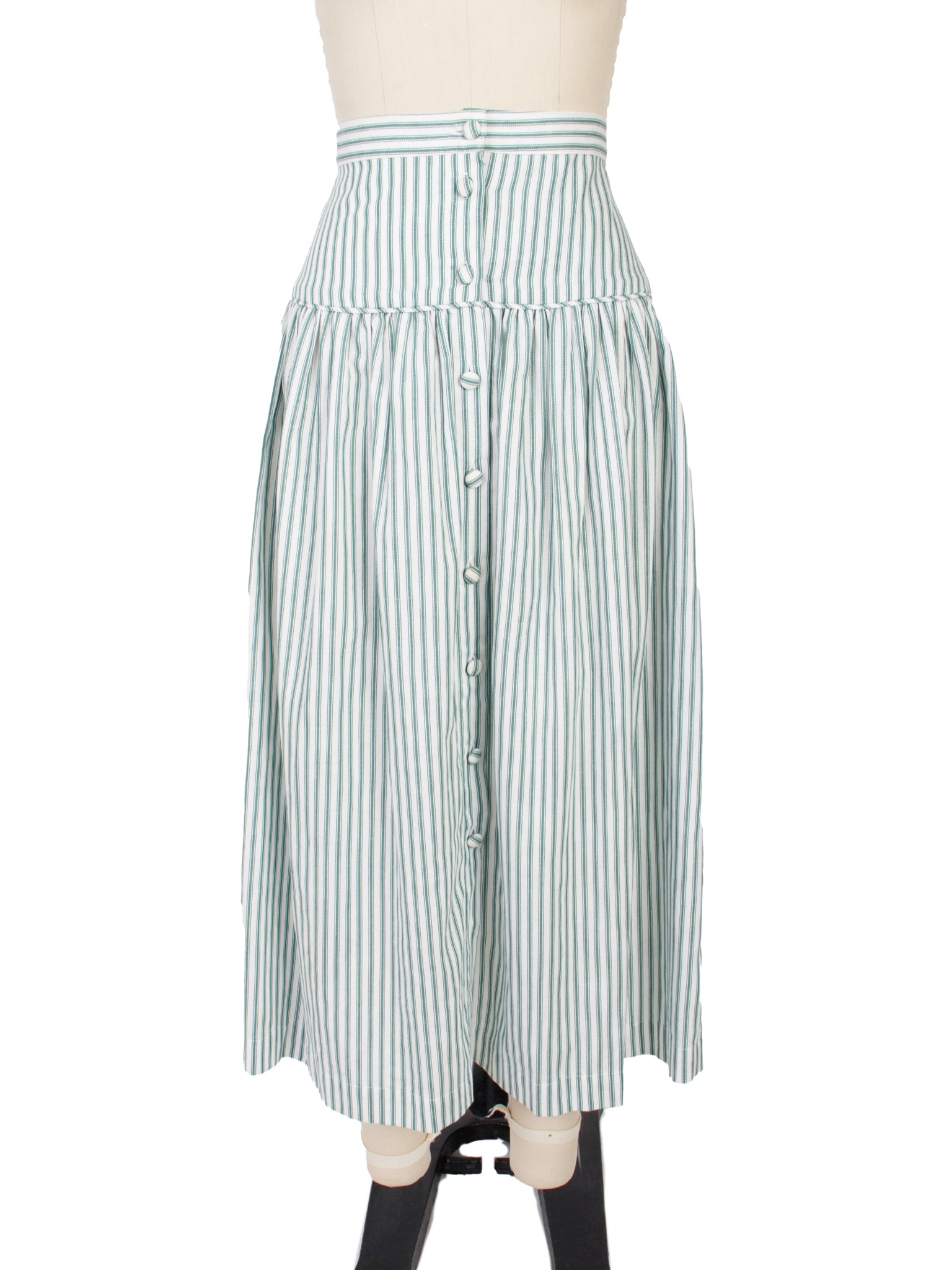 Carleen Ticking Stripe Button Skirt