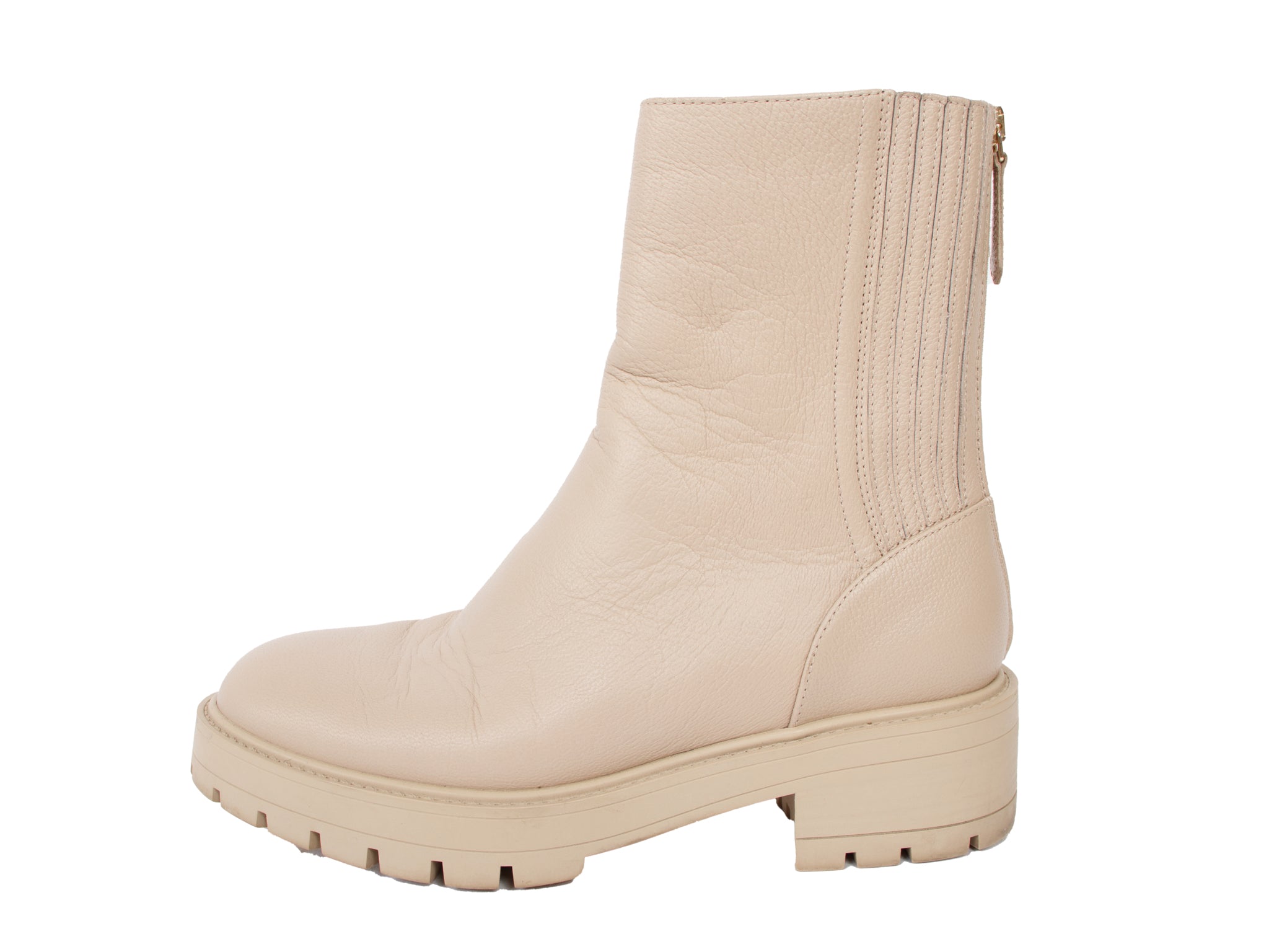 Aquazurra Saint Honore Leather Combat Boots