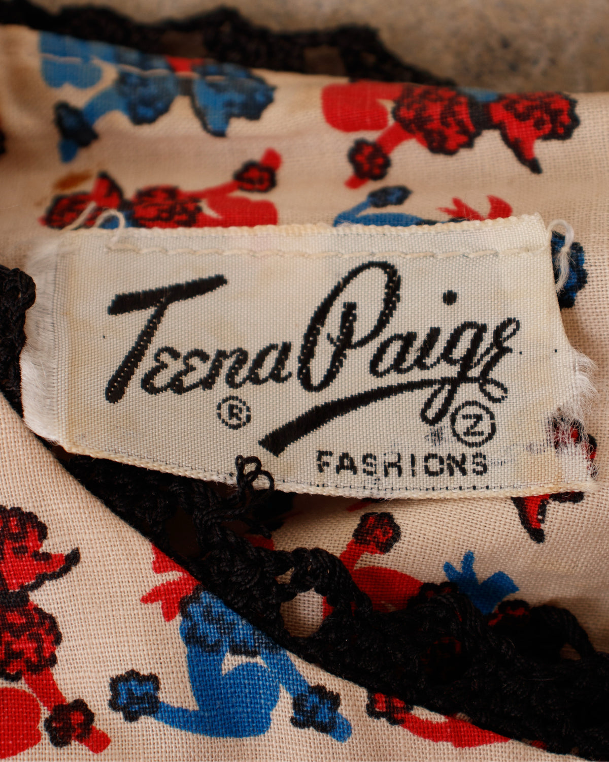 Teena Paige Poodle Print Dress & Matching Gloves Set