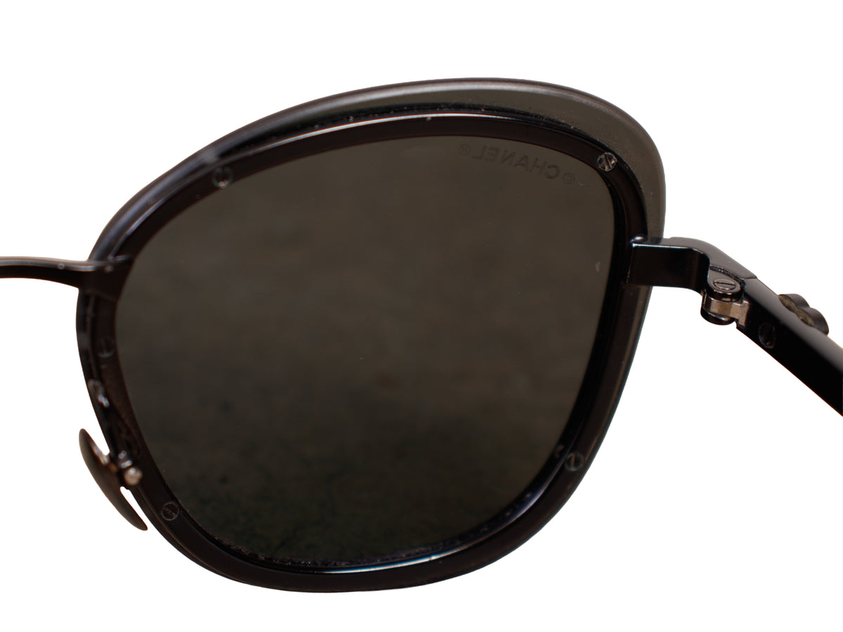 Chanel Etched 4264 Metal Trim Sunglasses as-is