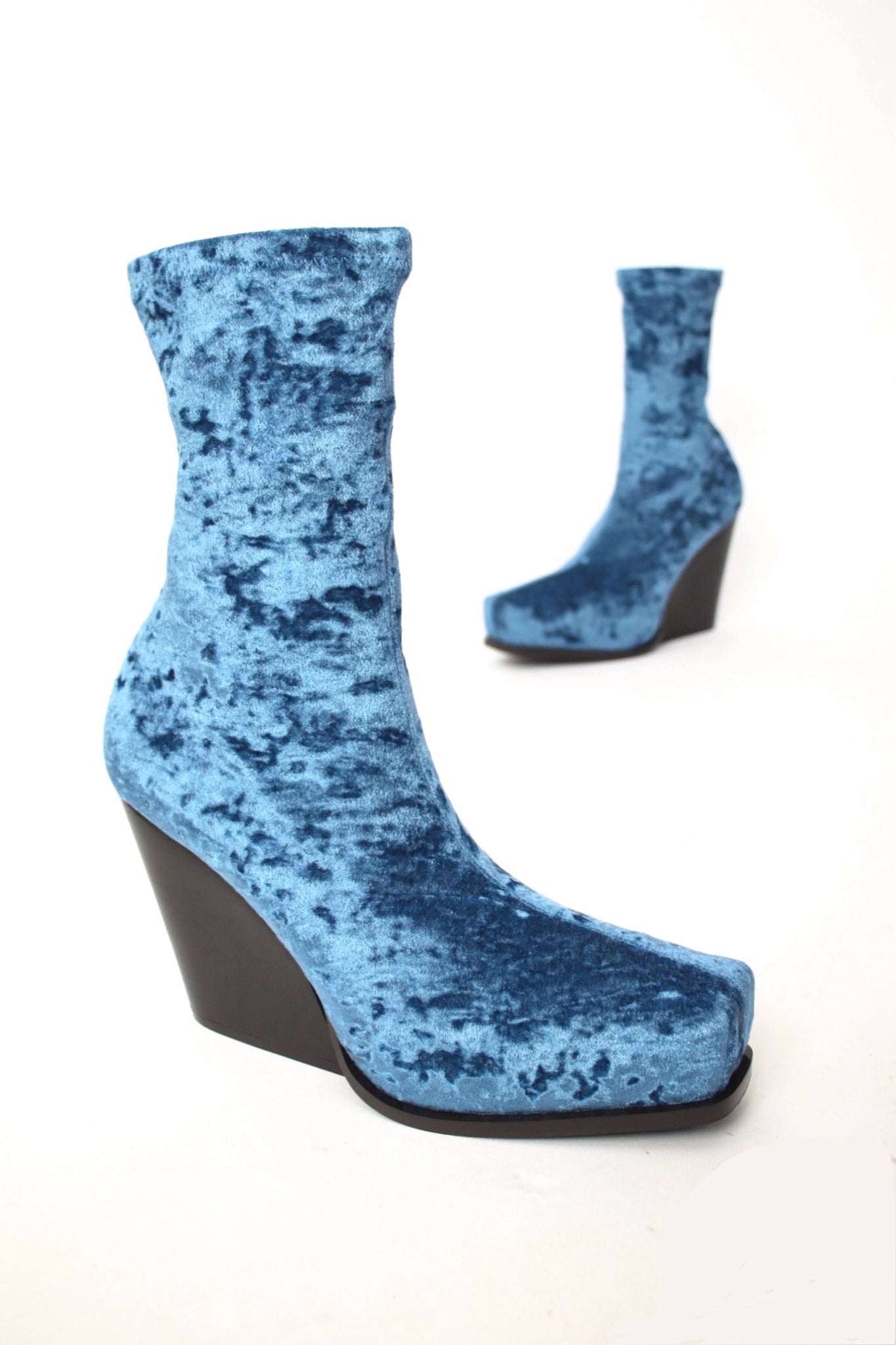 Stella McCartney Cowboy Crushed Velvet Boots (Final Sale)