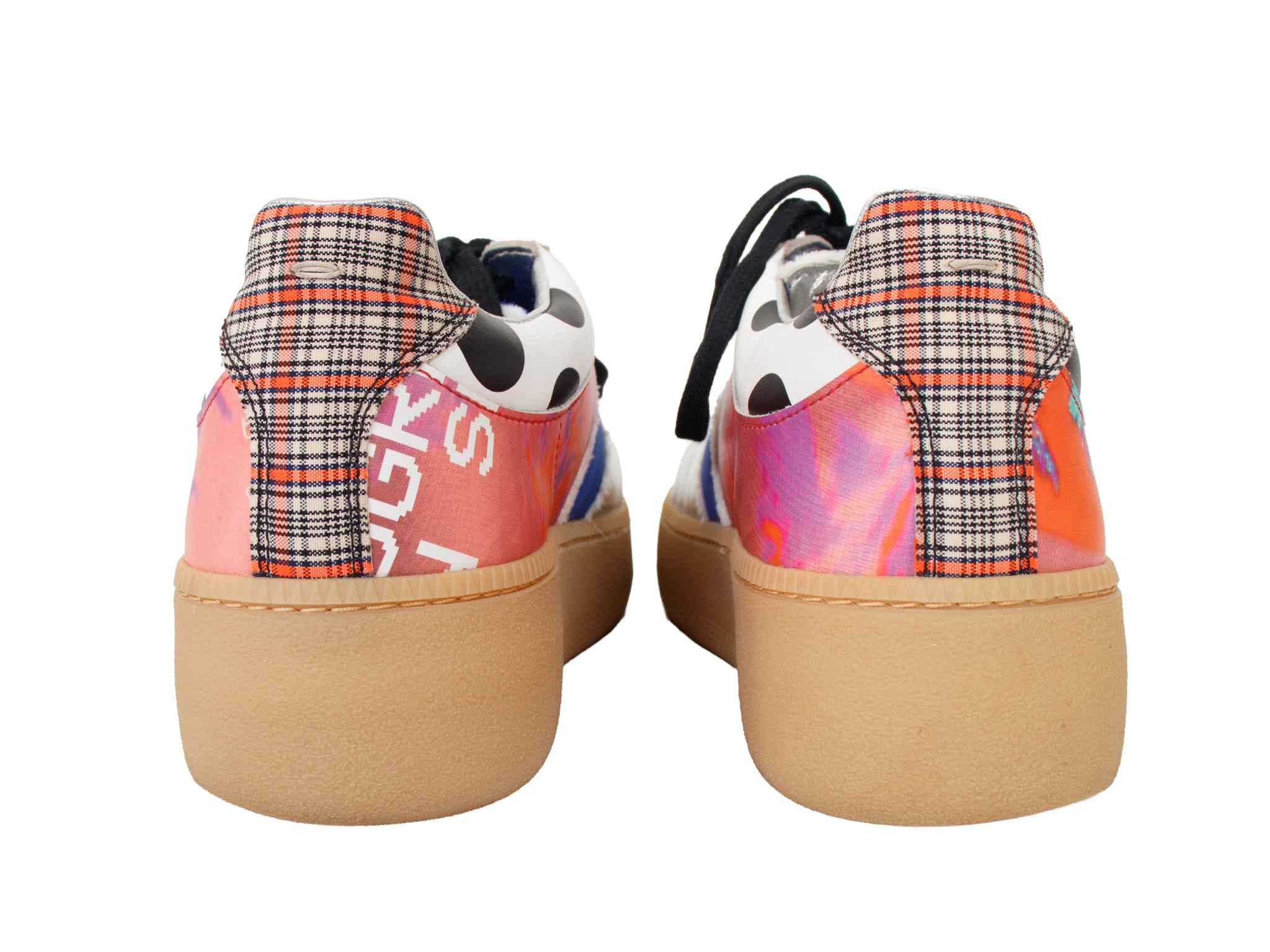 Maison Margiela Leather Mix Print Platform Sneakers