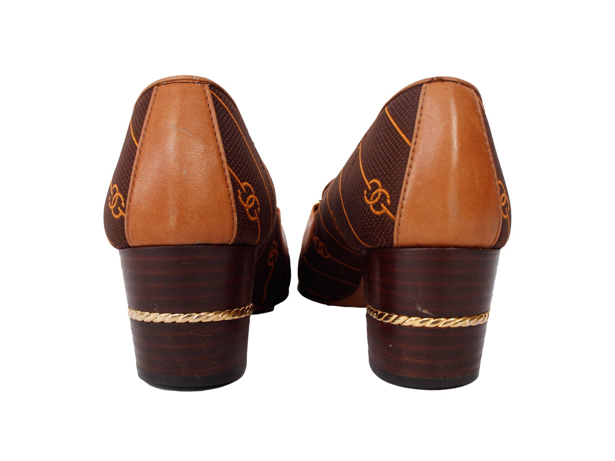 1970s Gucci Chain Monogram Loafers