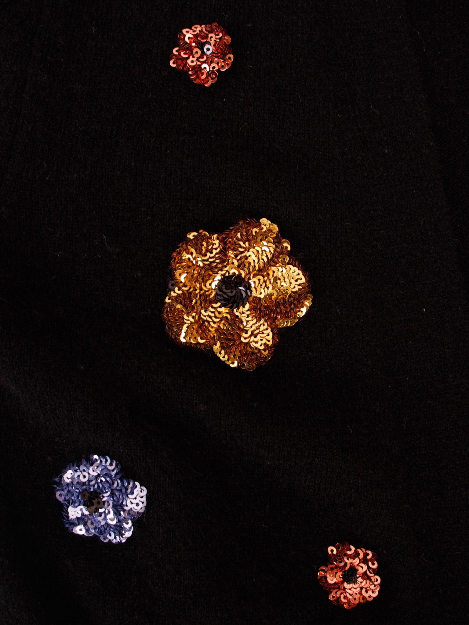 Le Superbe Cashmere Floral Sequin Cardigan