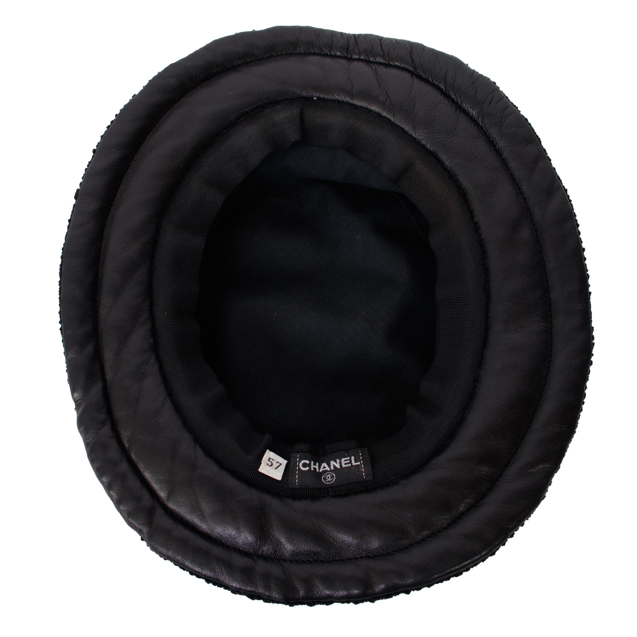 Chanel Tweed & Leather Bucket Hat