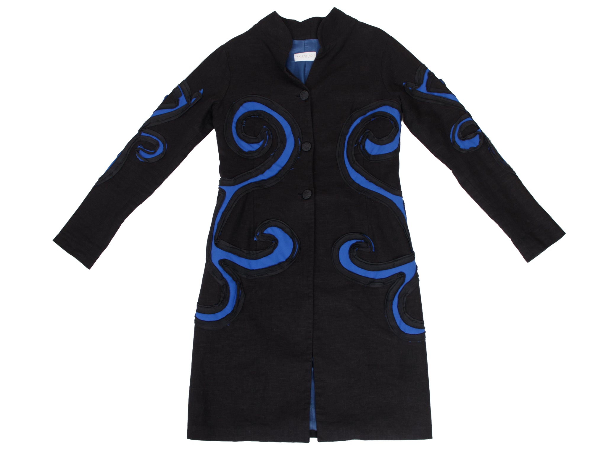 Valentino Linen Swirl Applique Coat