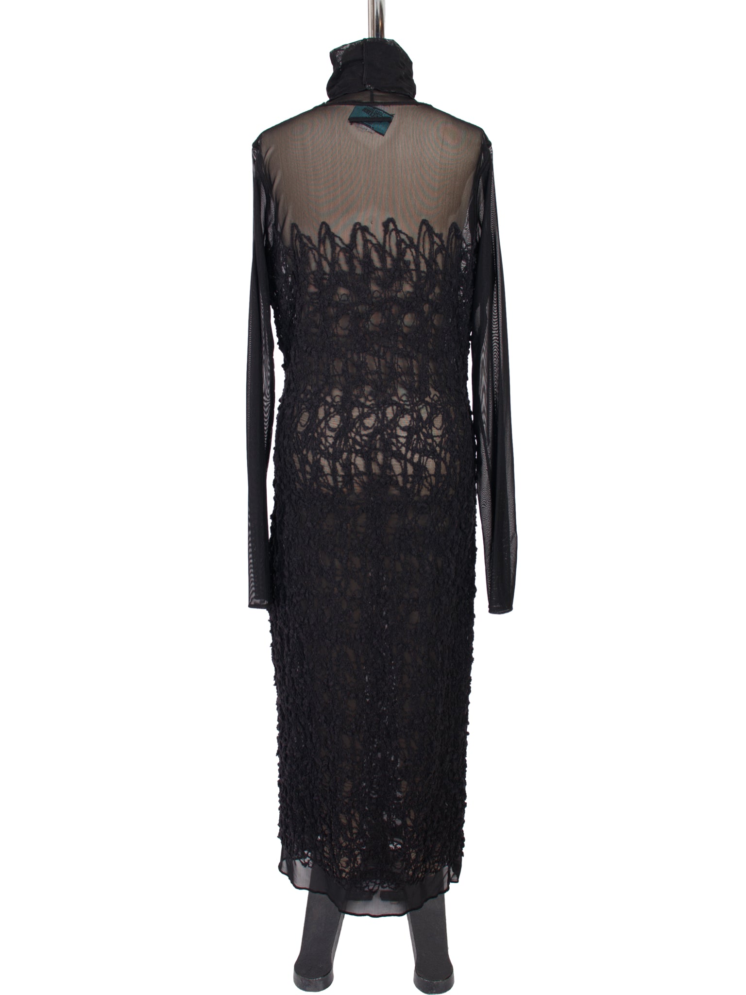 Jean Paul Gaultier Mesh & Wool Embroidered Dress