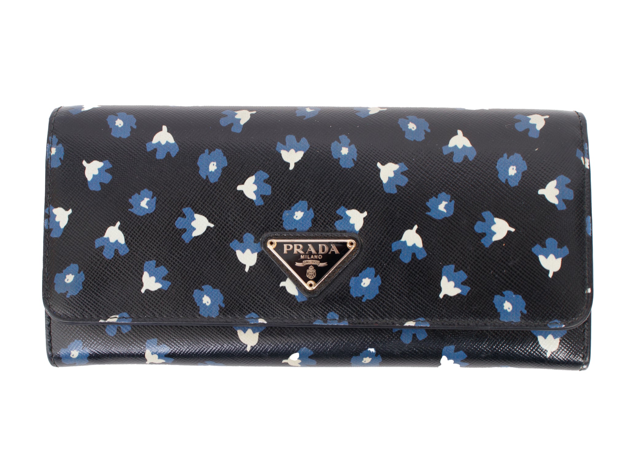 Prada Saffiano Leather Floral Print Wallet*