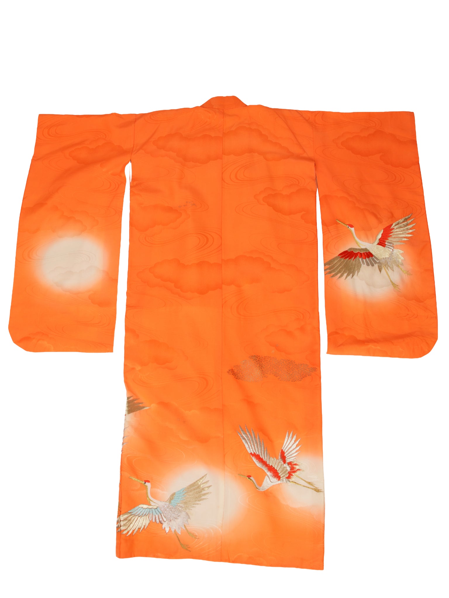 Silk Crane Embroidered Kimono