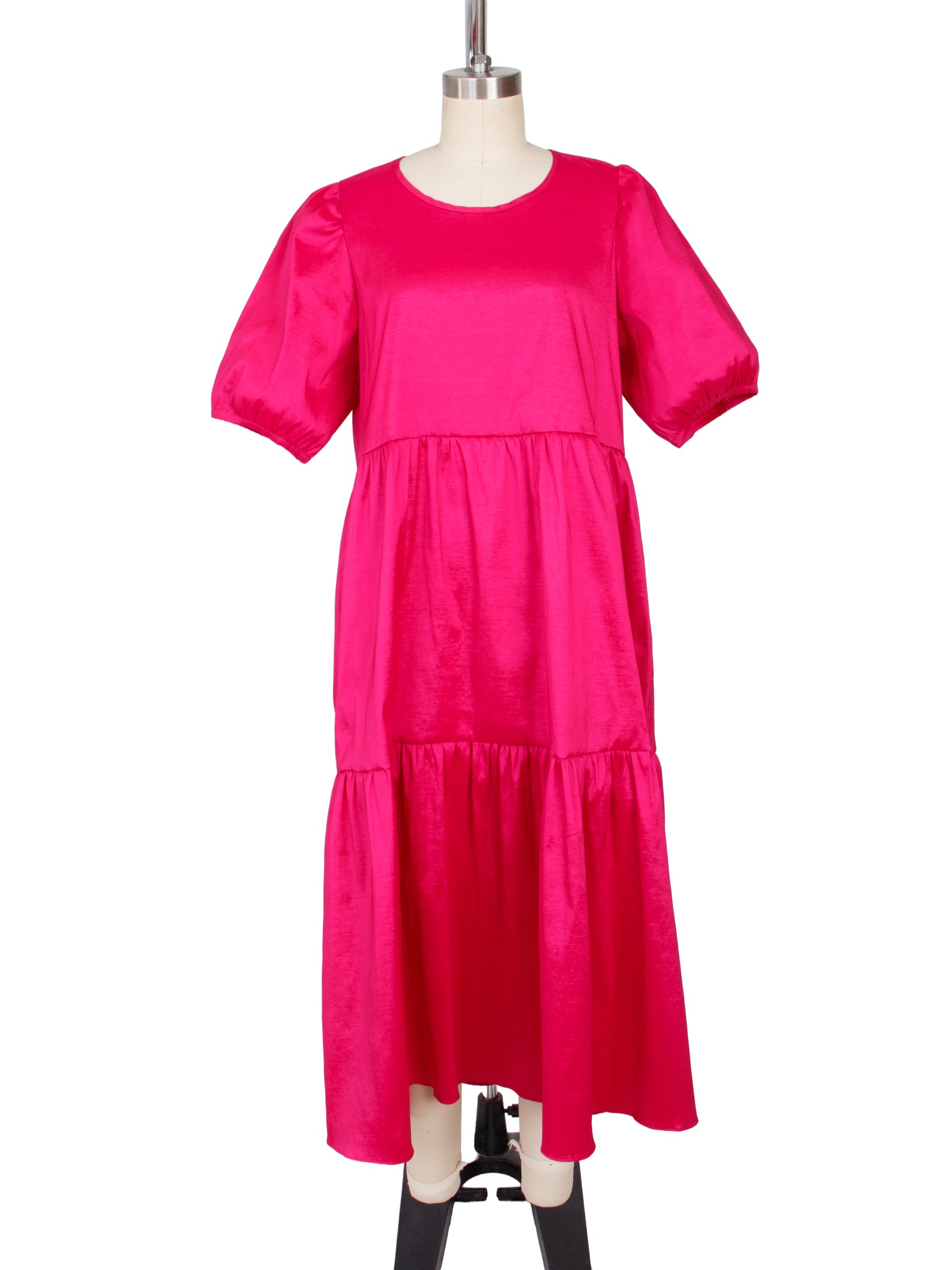 Ali Golden Taffeta Tiered Dress